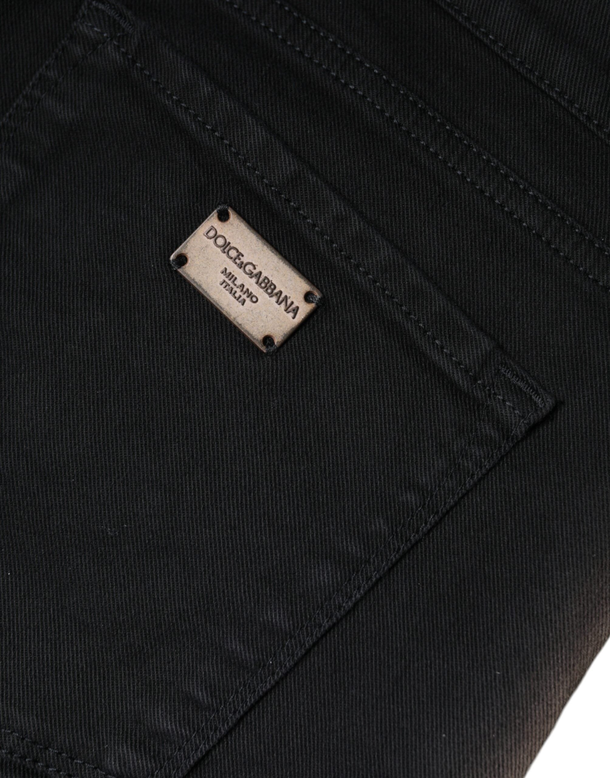Dolce &amp; Gabbana – Schwarze Skinny-Jeans aus Baumwollstretch