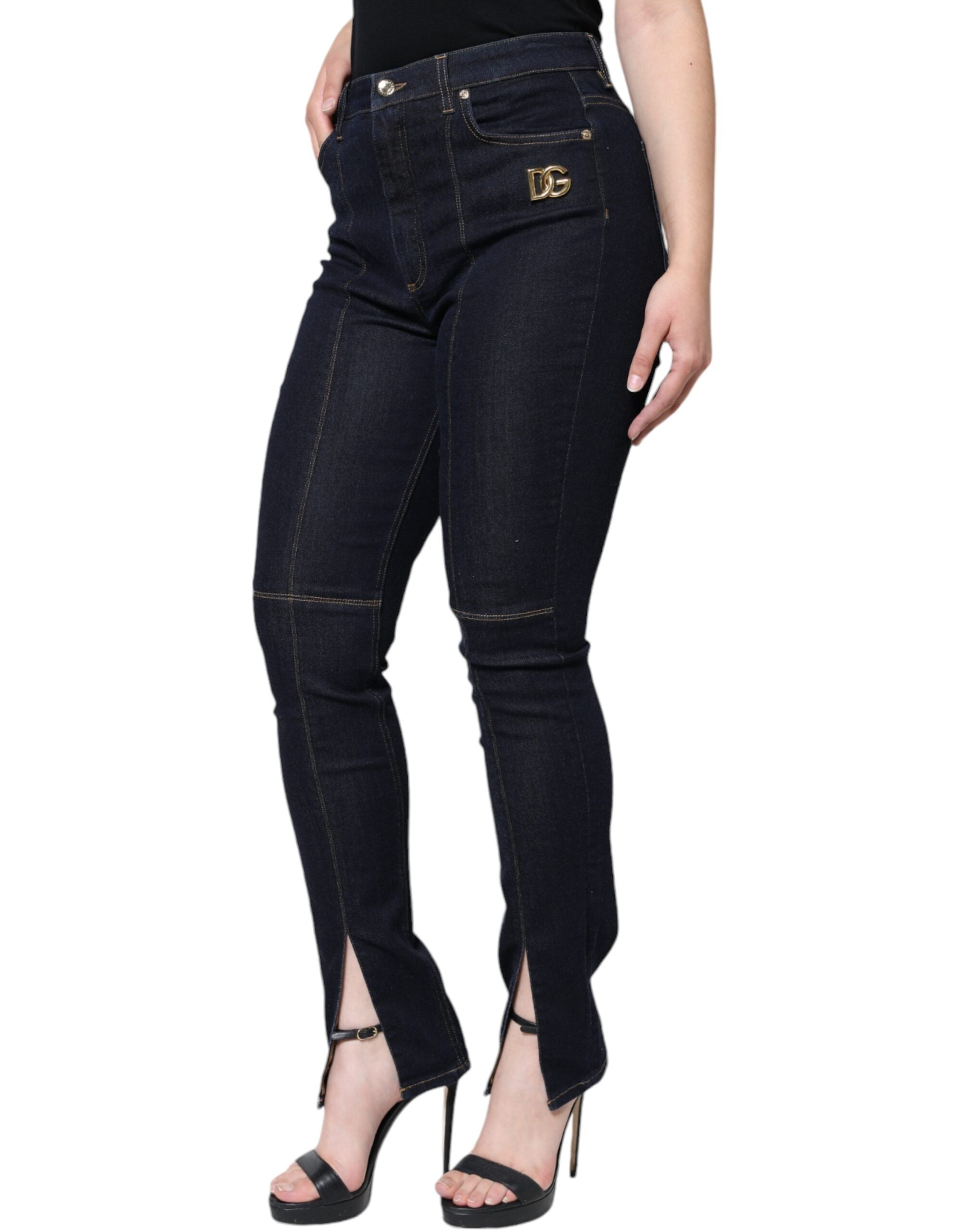Dolce &amp; Gabbana – Schwarze Skinny-Jeans aus Baumwollmischung