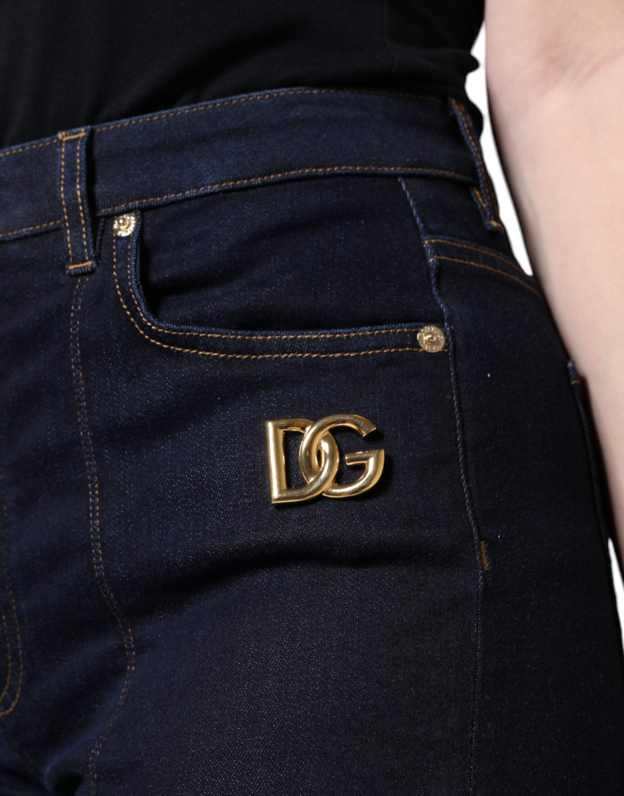 Dolce &amp; Gabbana – Schwarze Skinny-Jeans aus Baumwollmischung