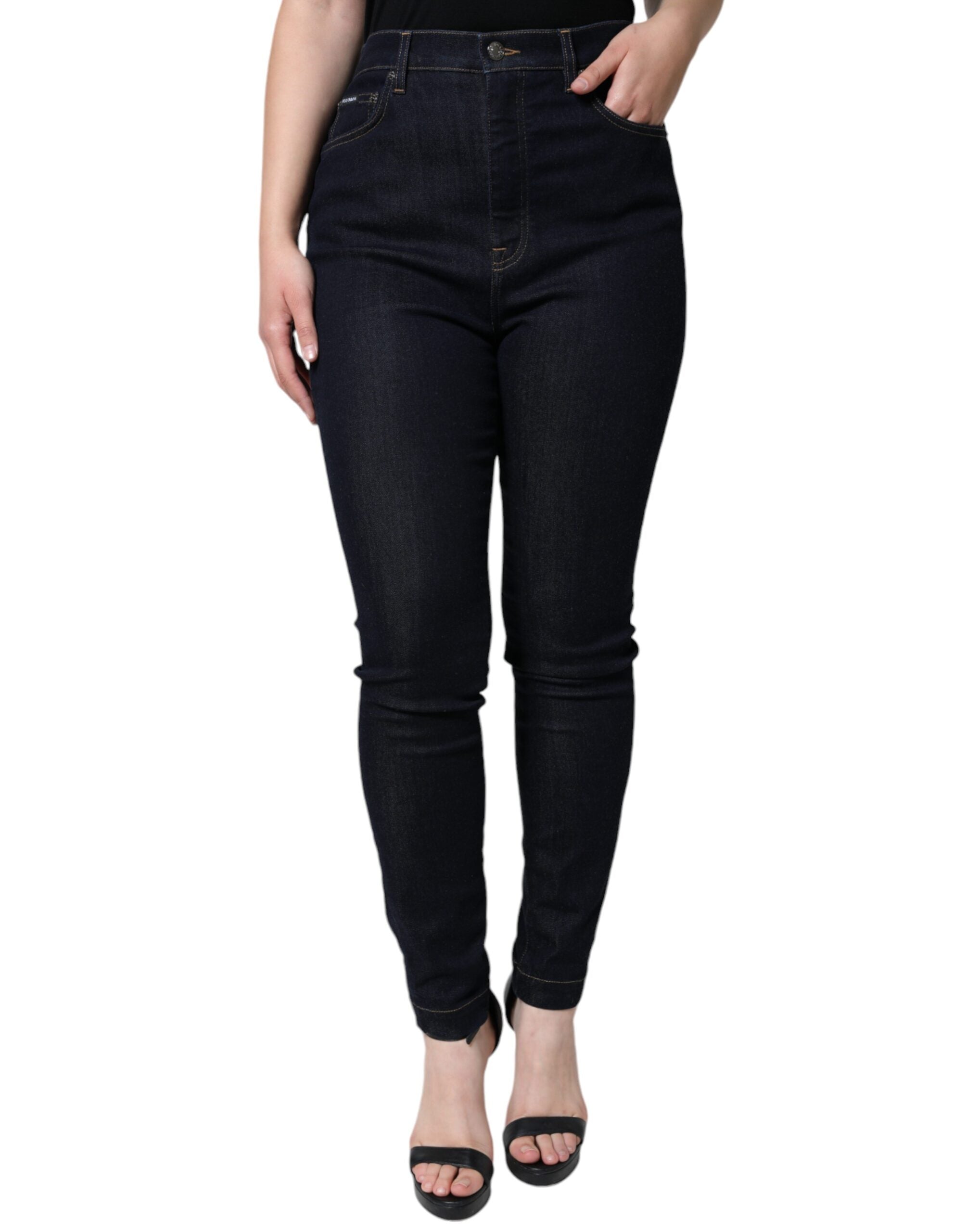 Dolce &amp; Gabbana Schwarze GRACE Skinny Jeans mit hoher Taille