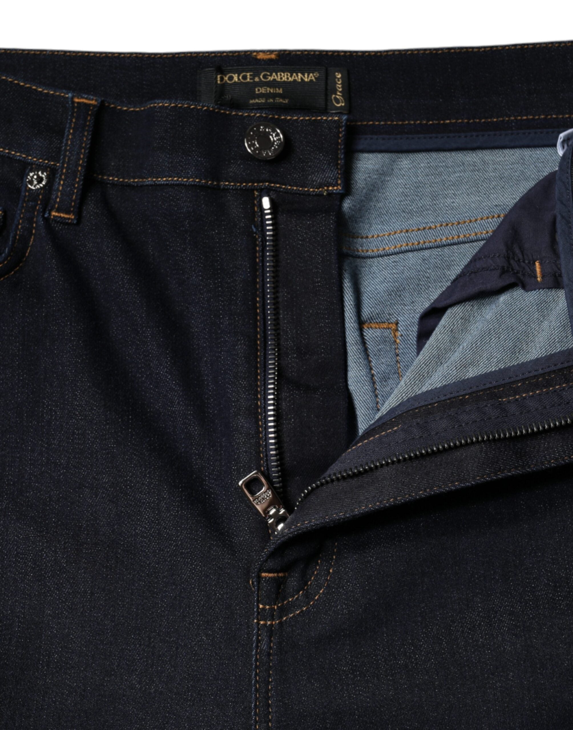 Dolce &amp; Gabbana Schwarze GRACE Skinny Jeans mit hoher Taille