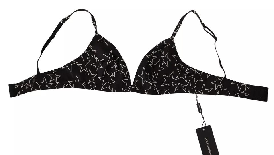 Sutien Dolce &amp; Gabbana Black Millennials Star fără armătură din bumbac