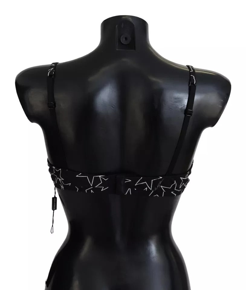 Sutien Dolce &amp; Gabbana Black Millennials Star fără armătură din bumbac