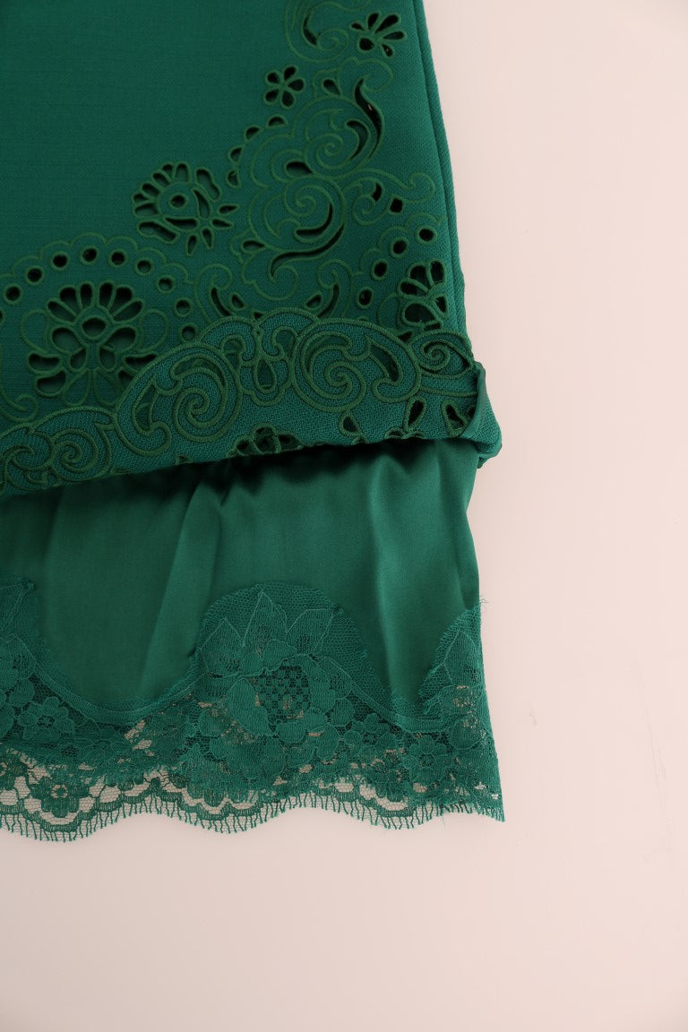 Dolce &amp; Gabbana Elegantes grünes Etuikleid in A-Linie