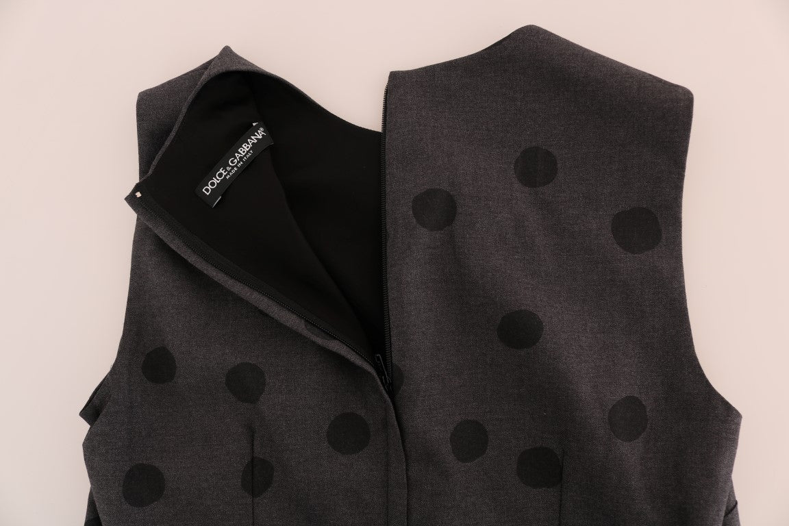 Dolce &amp; Gabbana Schickes ärmelloses Wollkleid mit Polka-Punkten