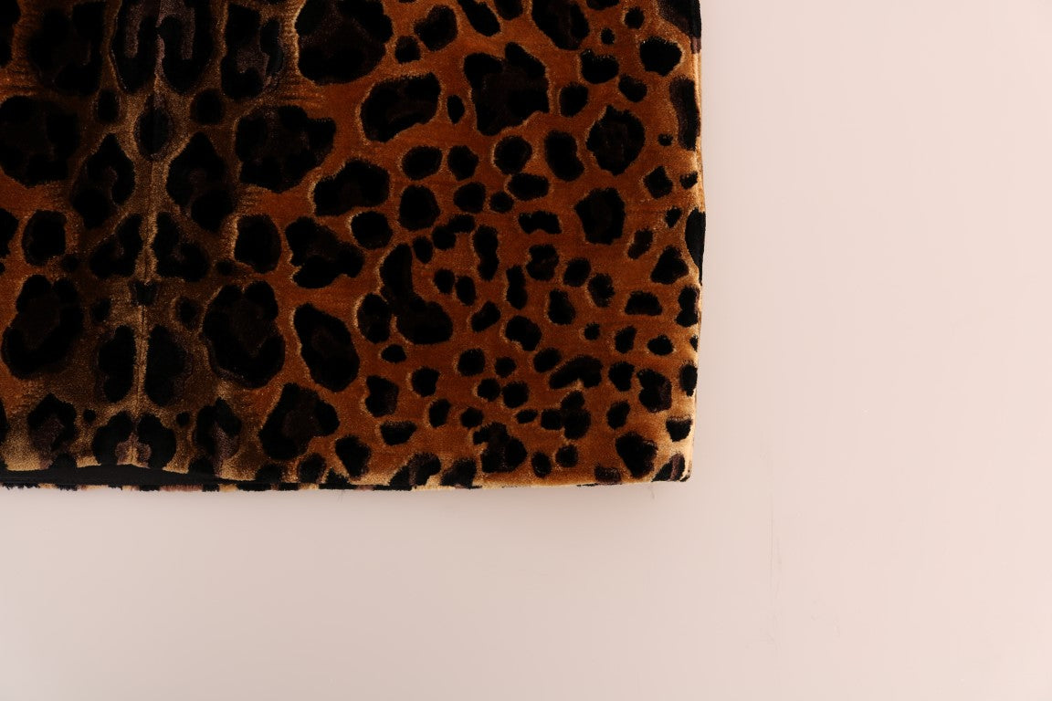 Dolce &amp; Gabbana – Ärmelloses Mini-Etuikleid mit Leopardenmuster