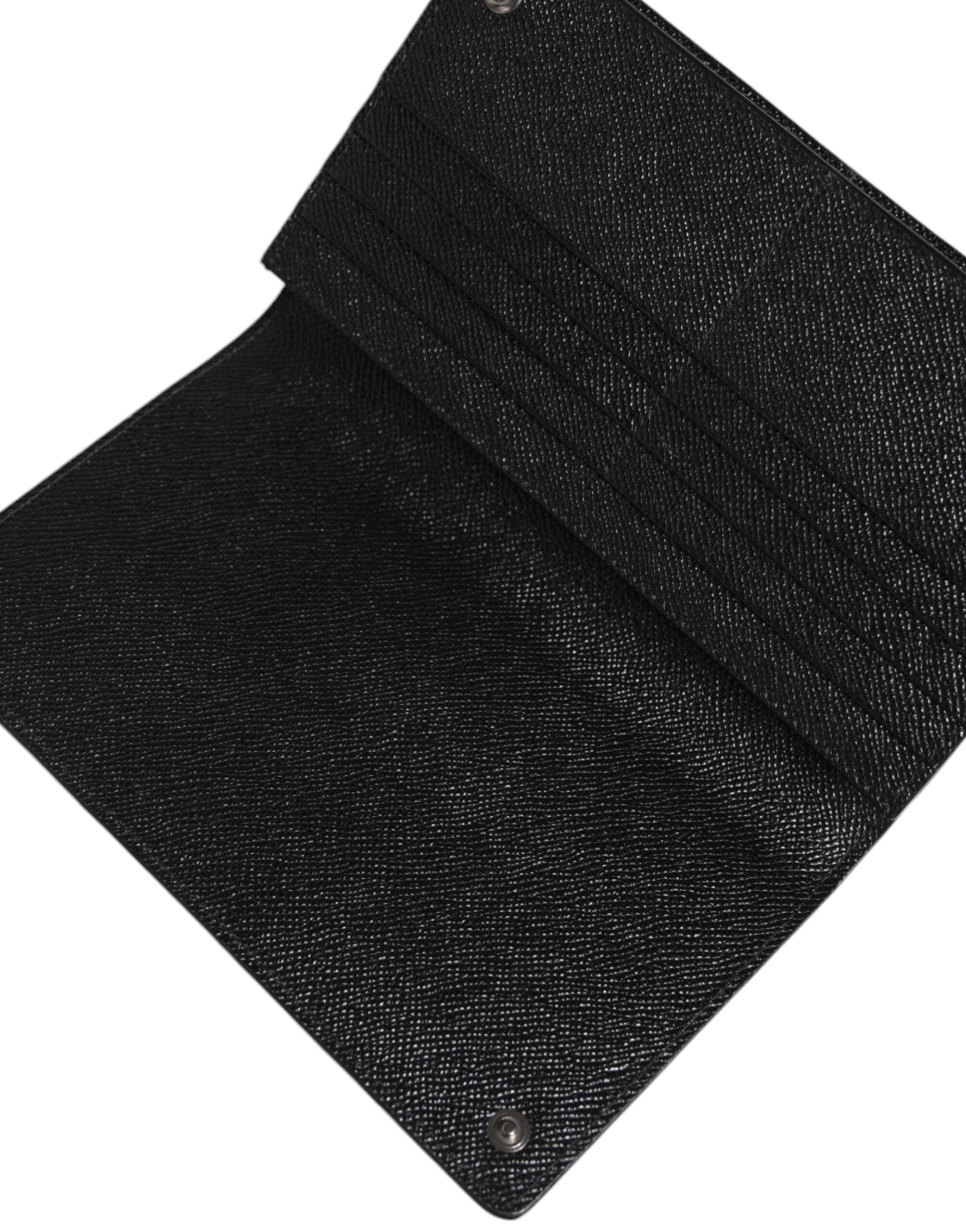 Dolce &amp; Gabbana – Schwarz-graue Umhängetasche aus Leder mit zweifachem Kartenfach und Leopardenmuster