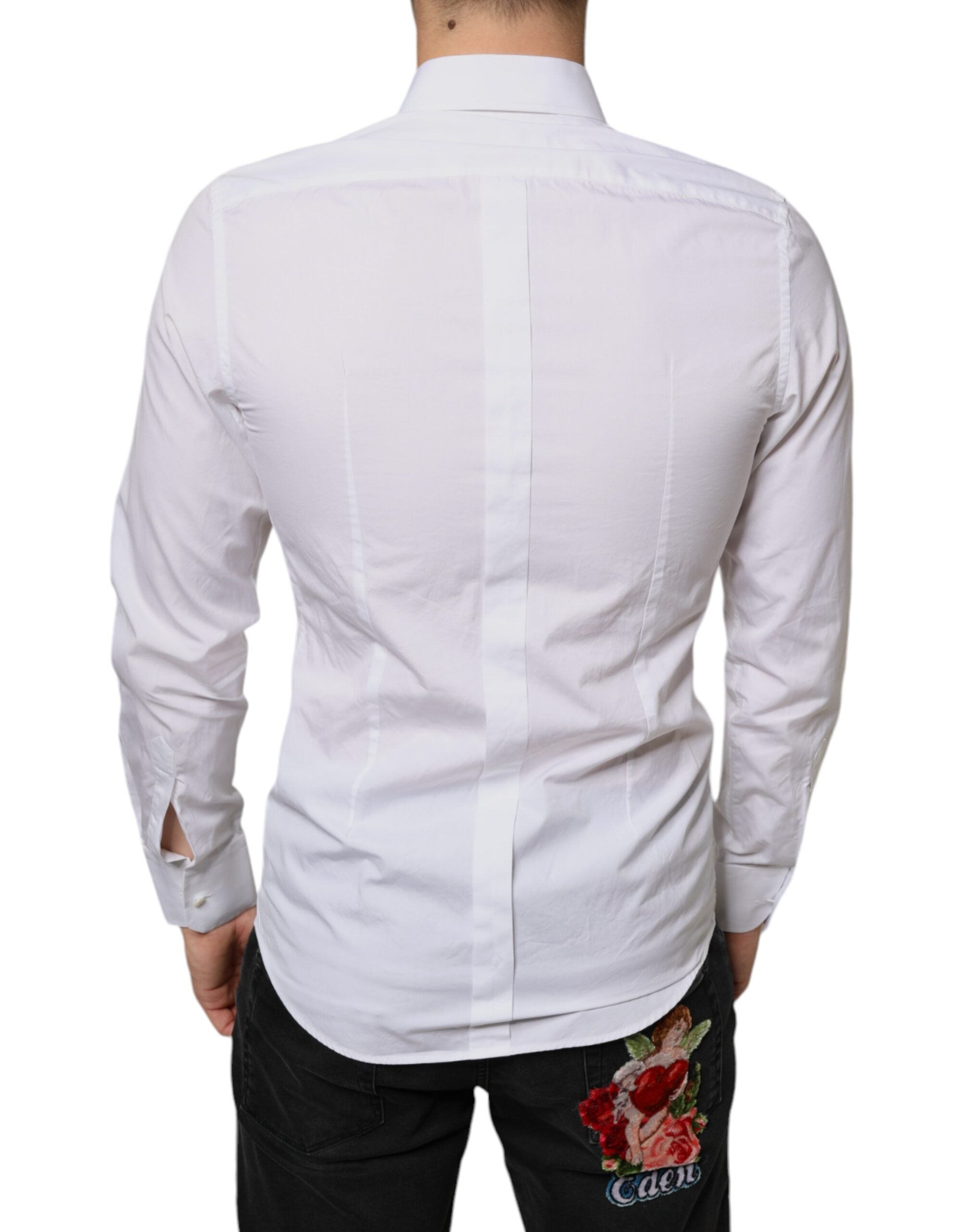 Dolce &amp; Gabbana – Weißes Latzhemd aus Baumwollpopeline