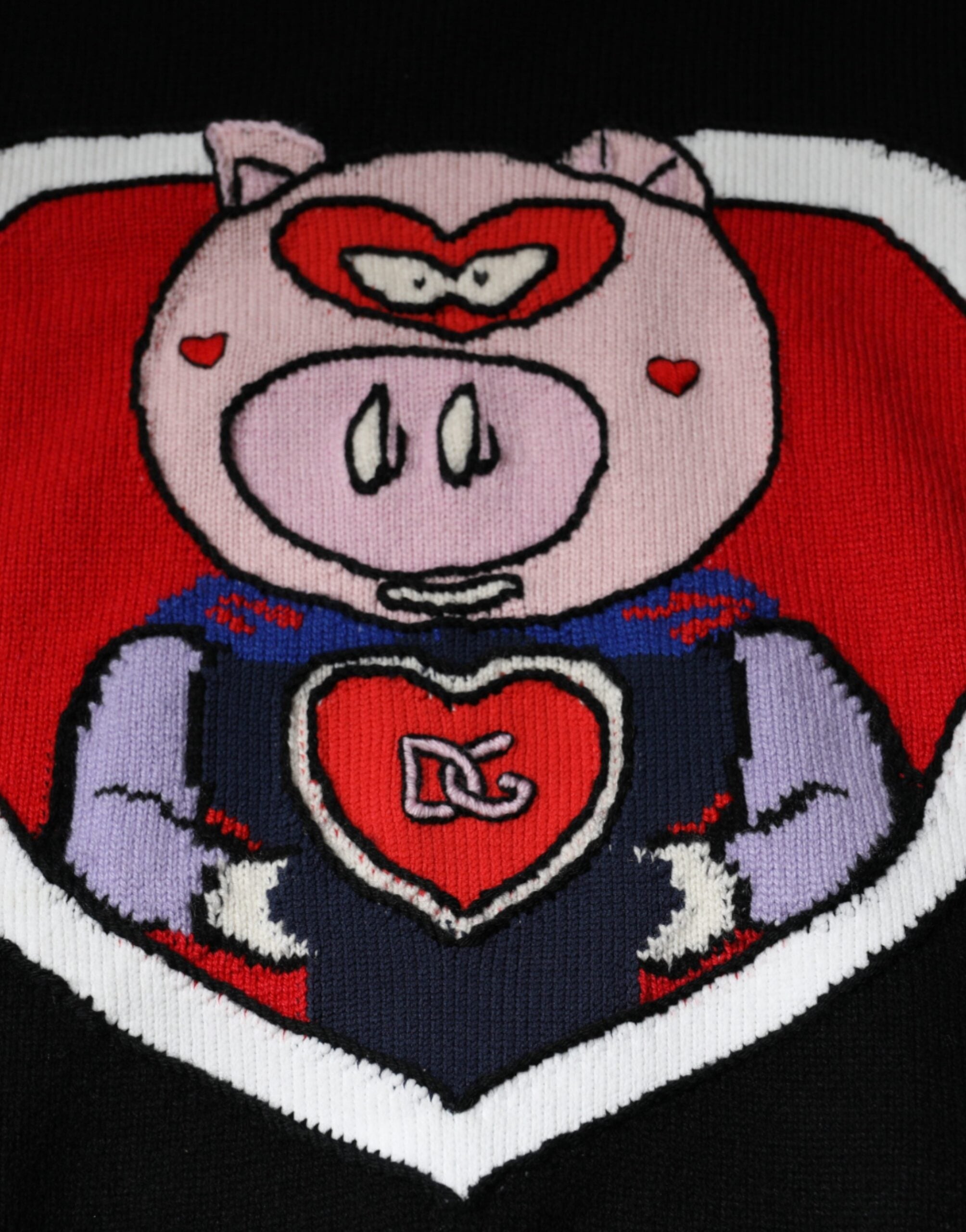 Dolce &amp; Gabbana – Pullover „Schwein des Jahres“ aus schwarzem Kaschmir