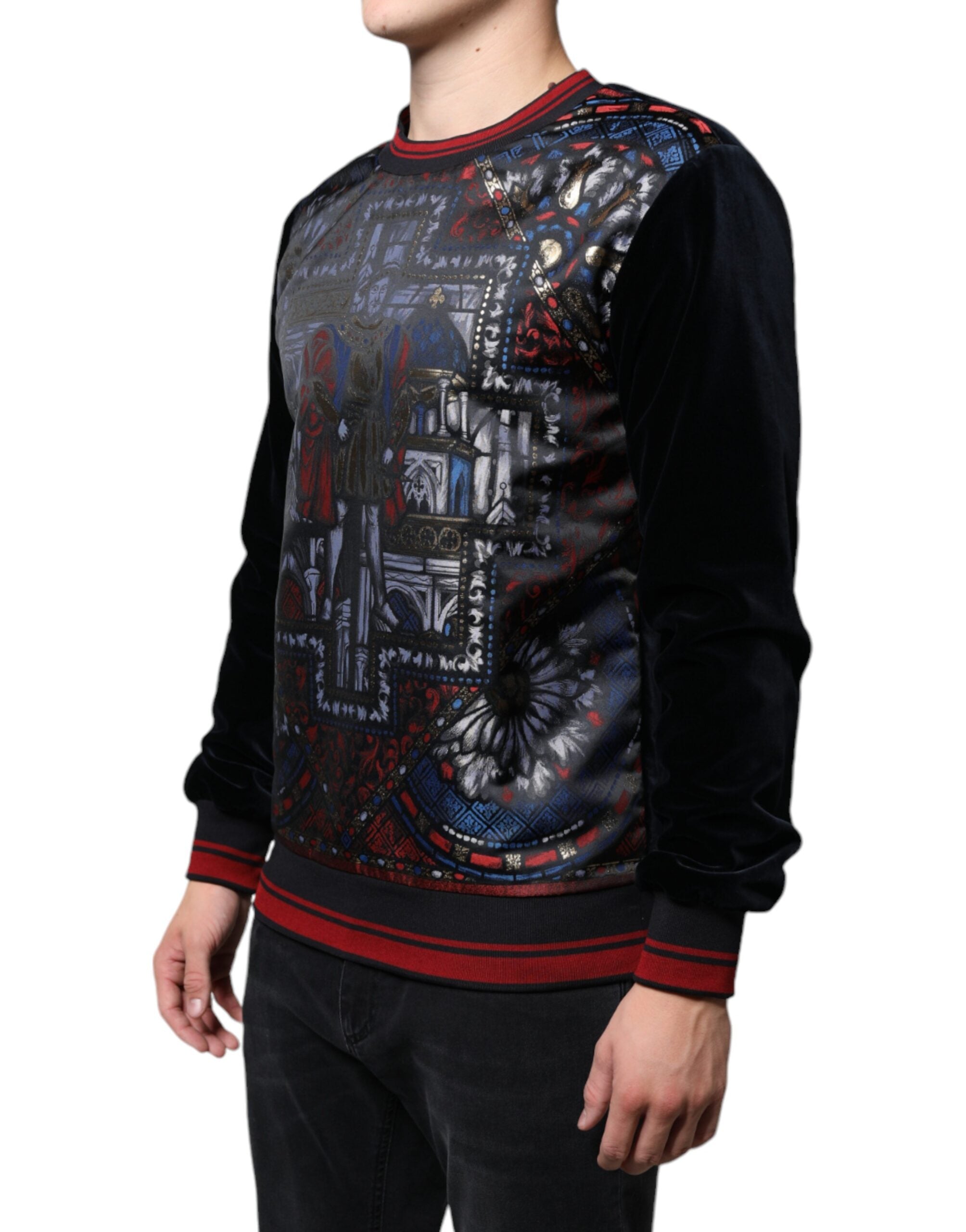 Dolce &amp; Gabbana Mehrfarbiges Jacquard-Sweatshirt mit Rundhalsausschnitt