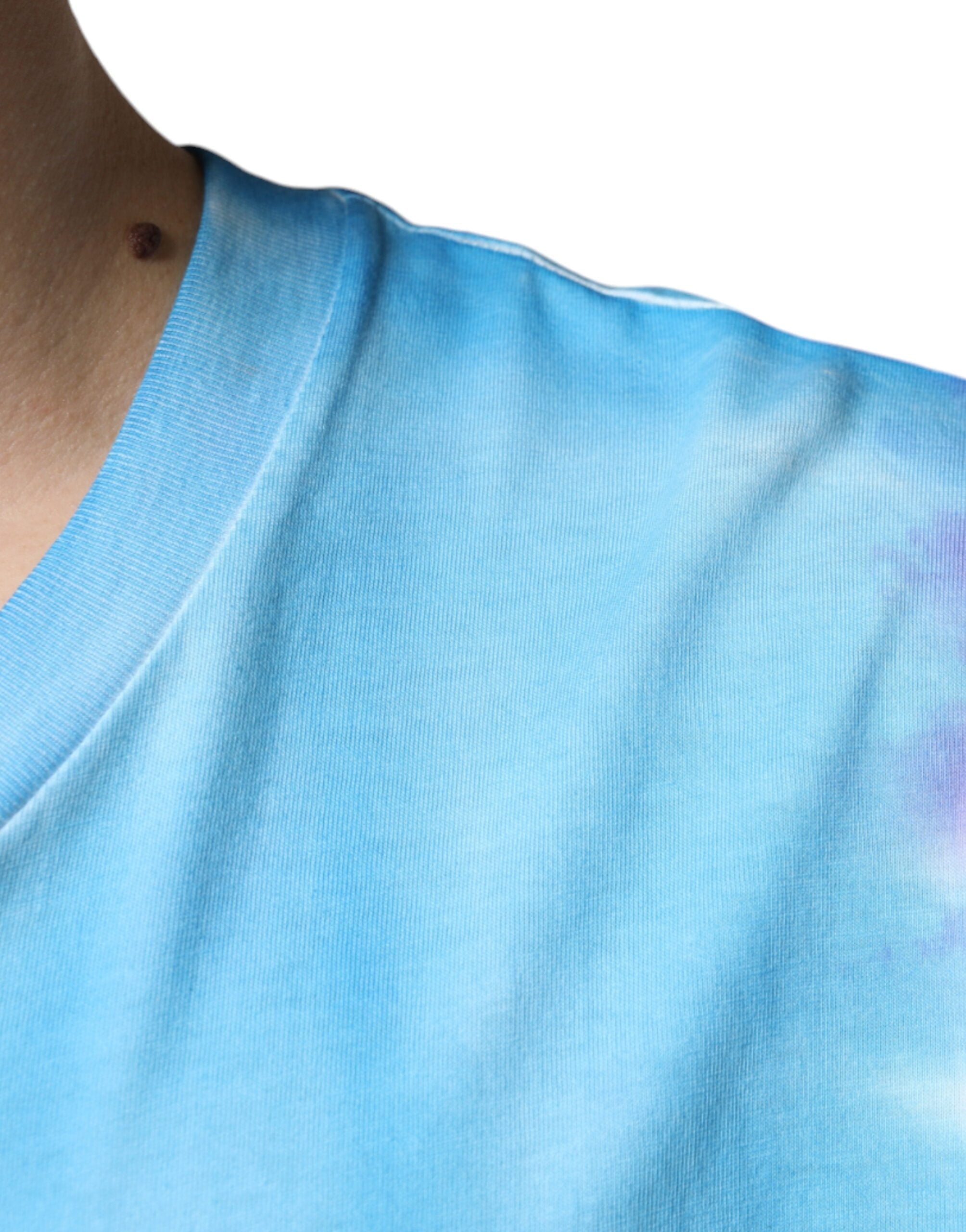 Dolce &amp; Gabbana – Ärmelloses T-Shirt aus mehrfarbiger Baumwolle mit Batikmuster