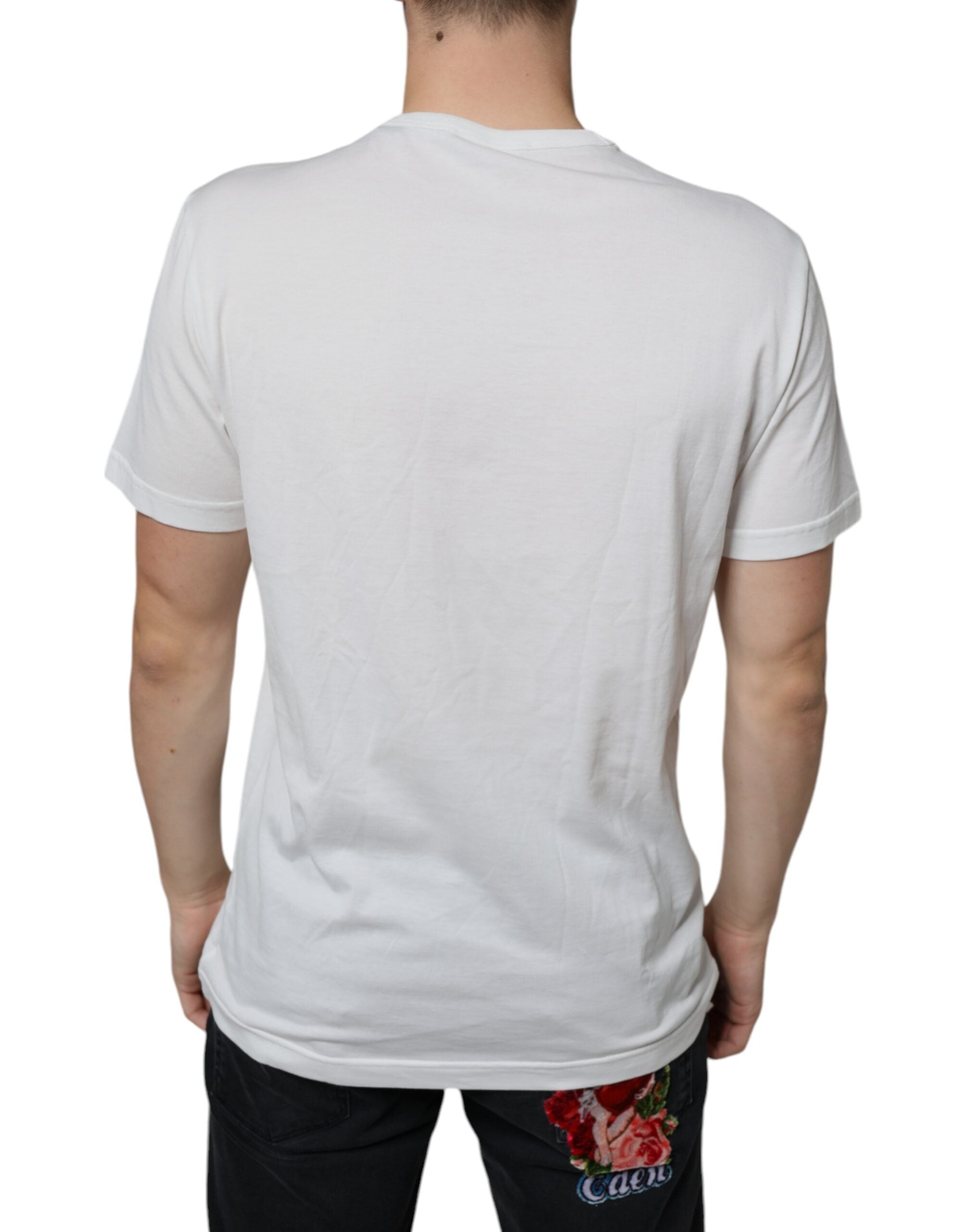 Dolce &amp; Gabbana – Weißes Baumwoll-T-Shirt mit DG-Logo-Print