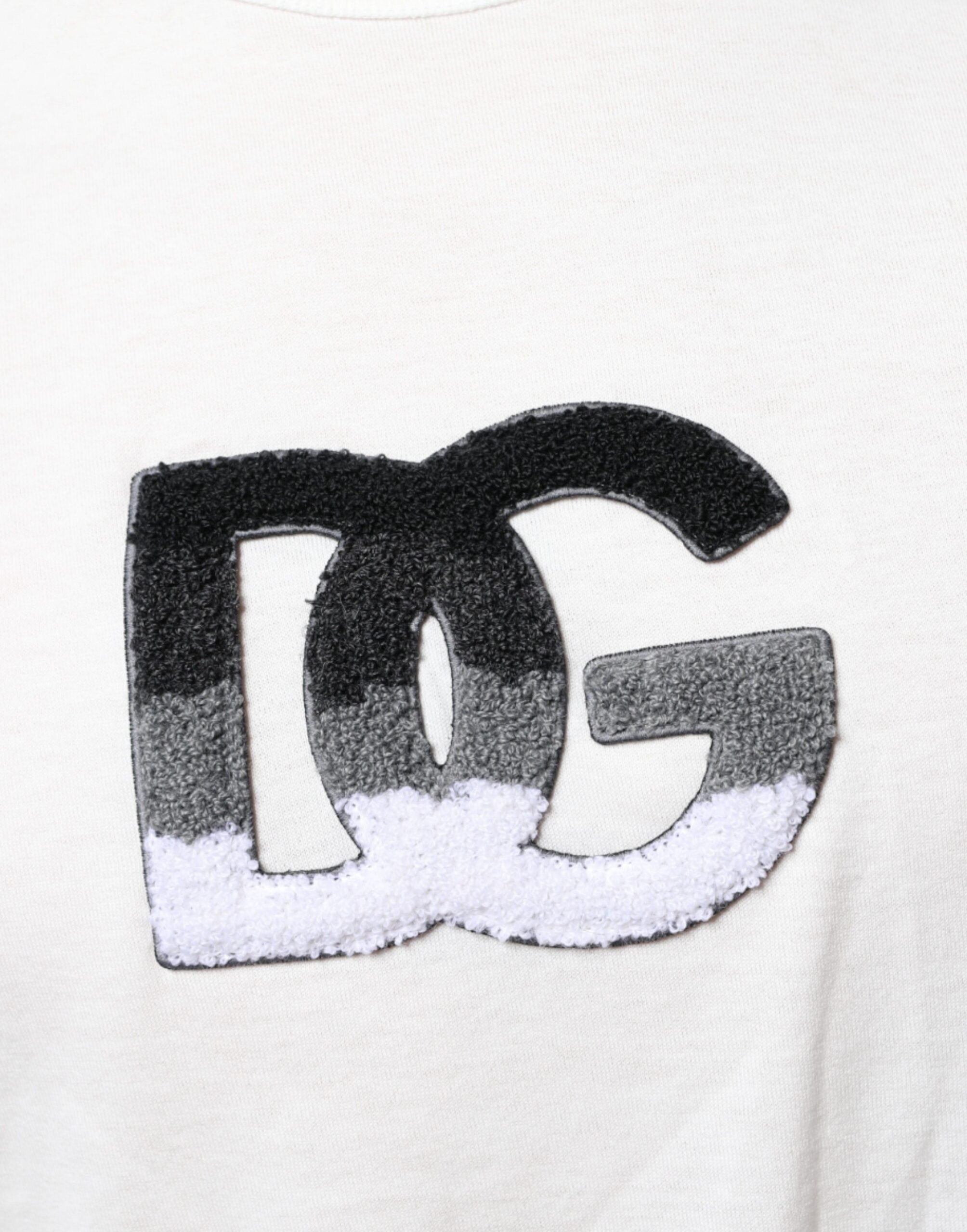 Dolce &amp; Gabbana – Weißes Baumwoll-T-Shirt mit DG-Logo-Print