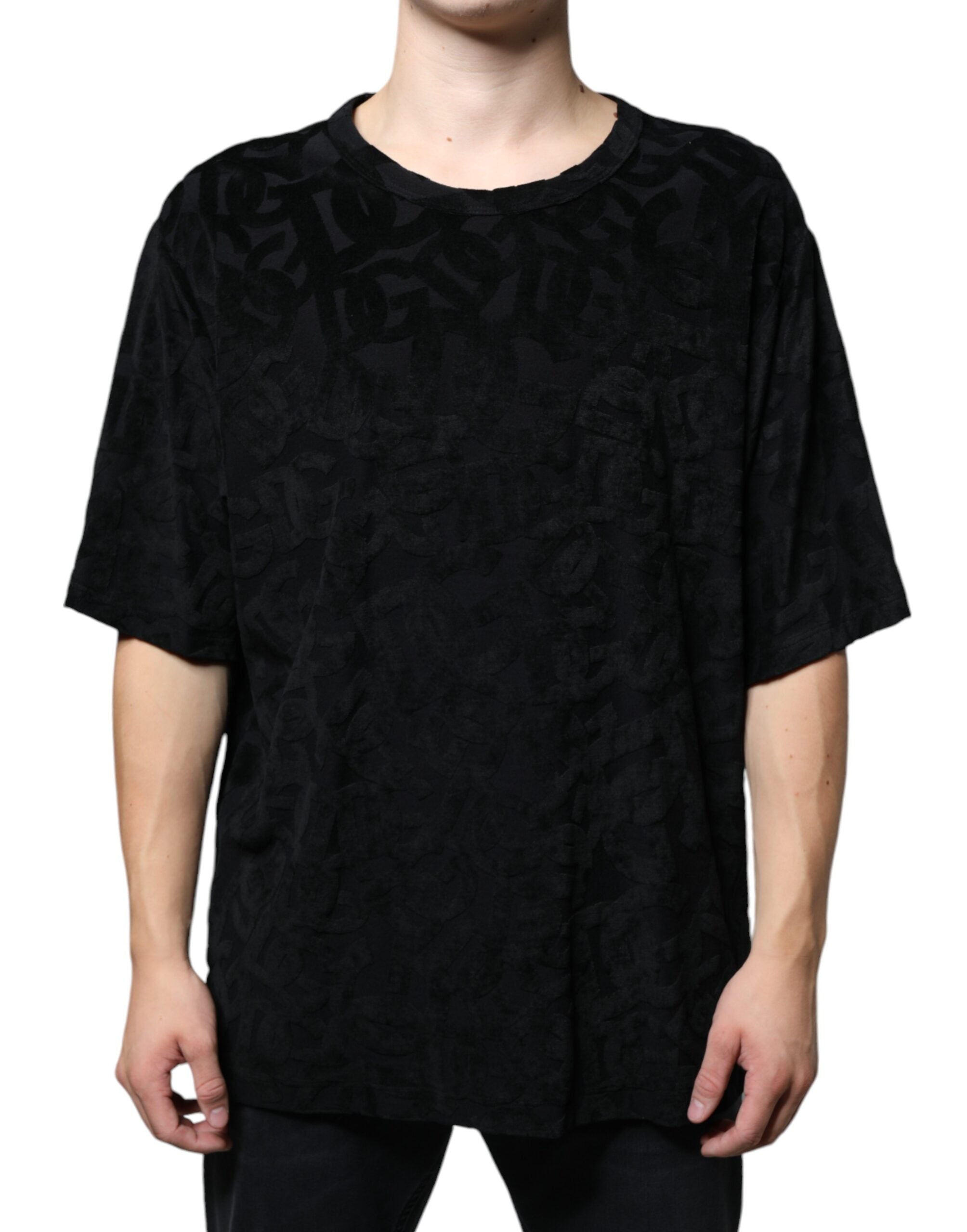 Dolce &amp; Gabbana – Schwarzes T-Shirt mit DG Mania-Logoprint