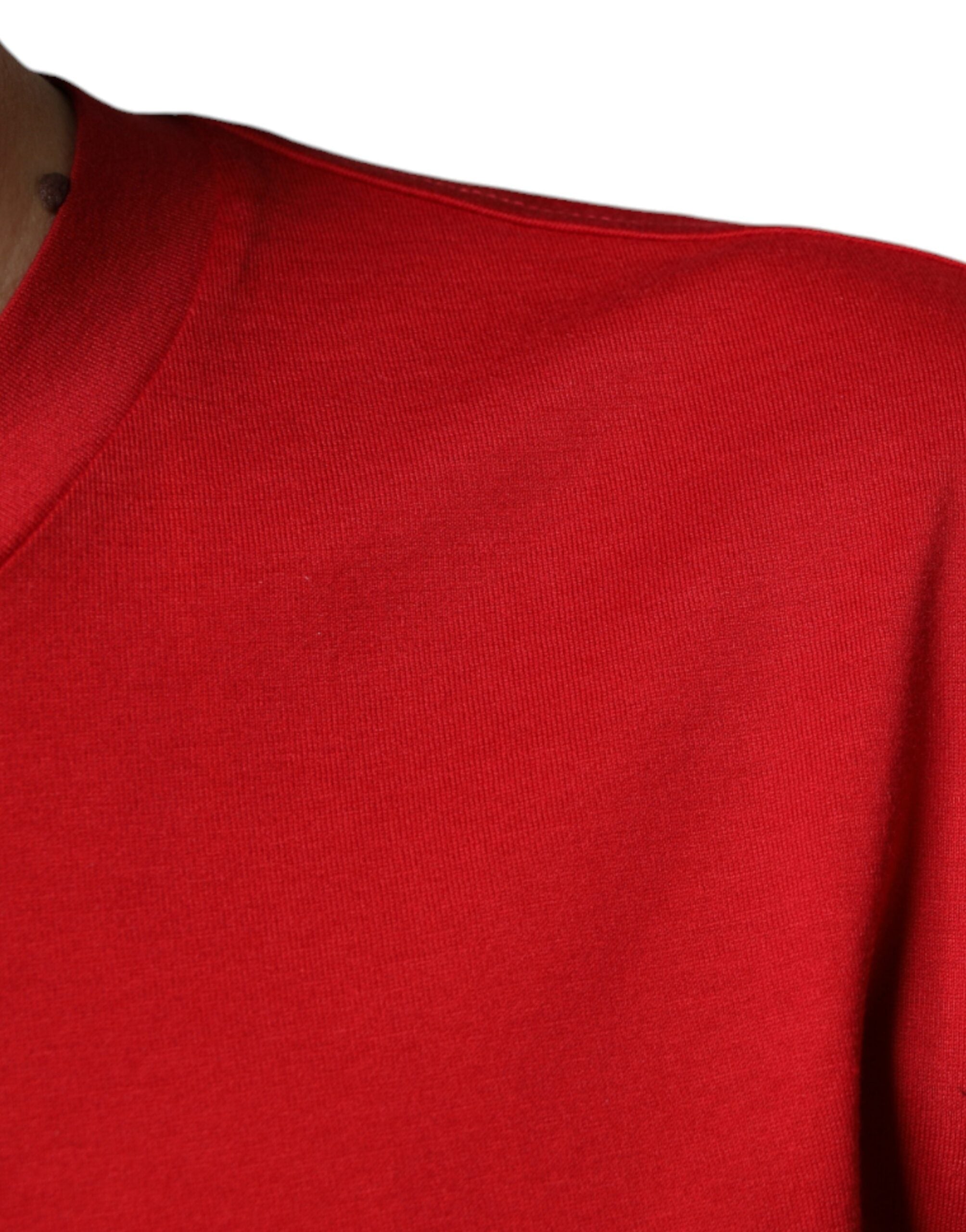 Dolce &amp; Gabbana – Rotes Baumwoll-T-Shirt mit Rundhalsausschnitt und DG-Logo-Print
