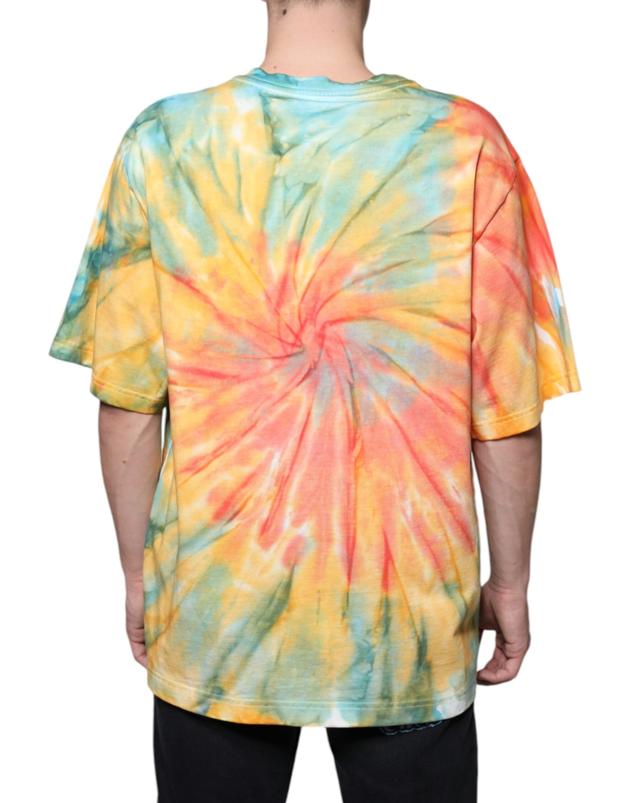Dolce &amp; Gabbana Mehrfarbiges T-Shirt aus Baumwolle mit Batik-Logo