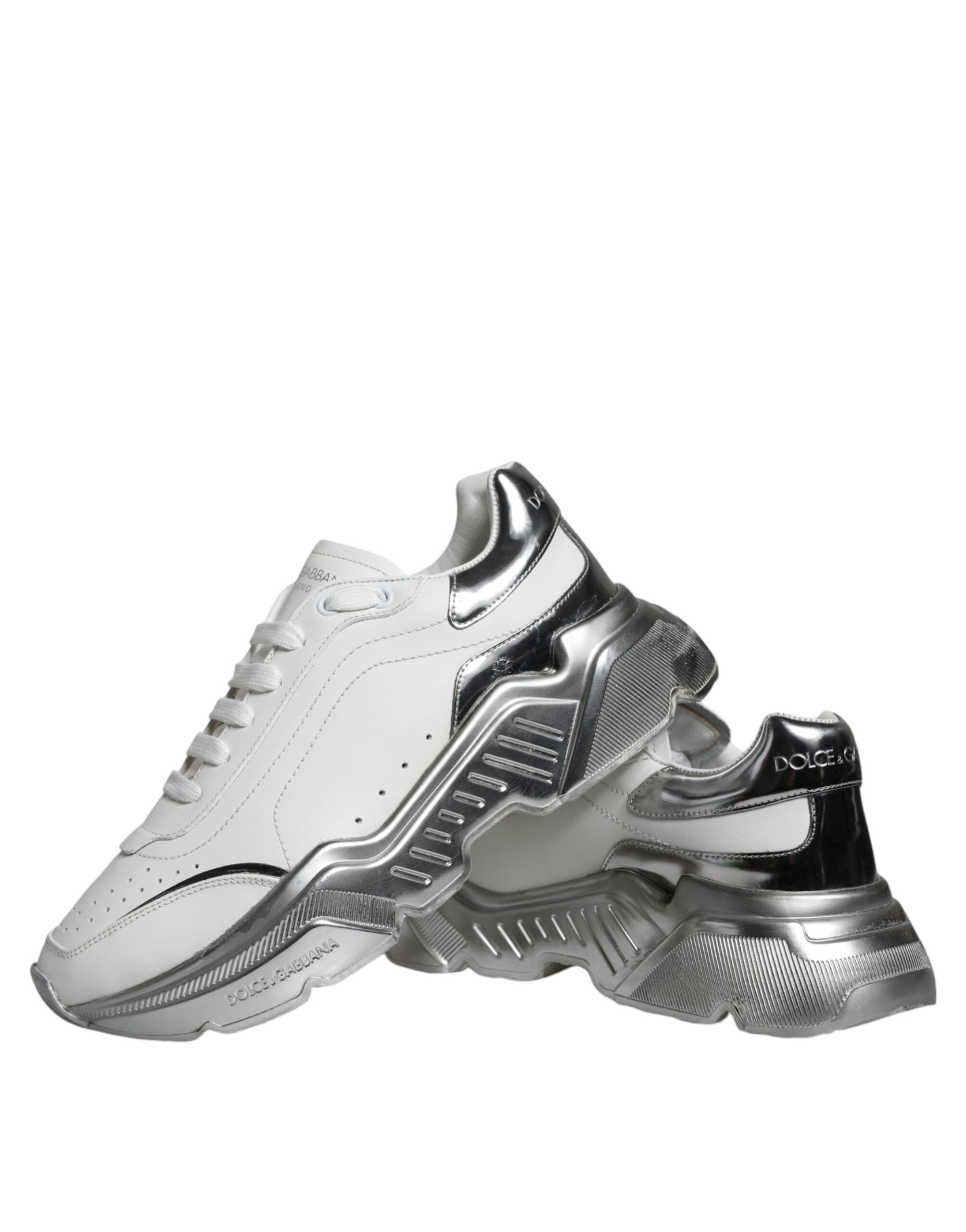 Dolce &amp; Gabbana Daymaster Low Top Sneakers in Weiß und Silber
