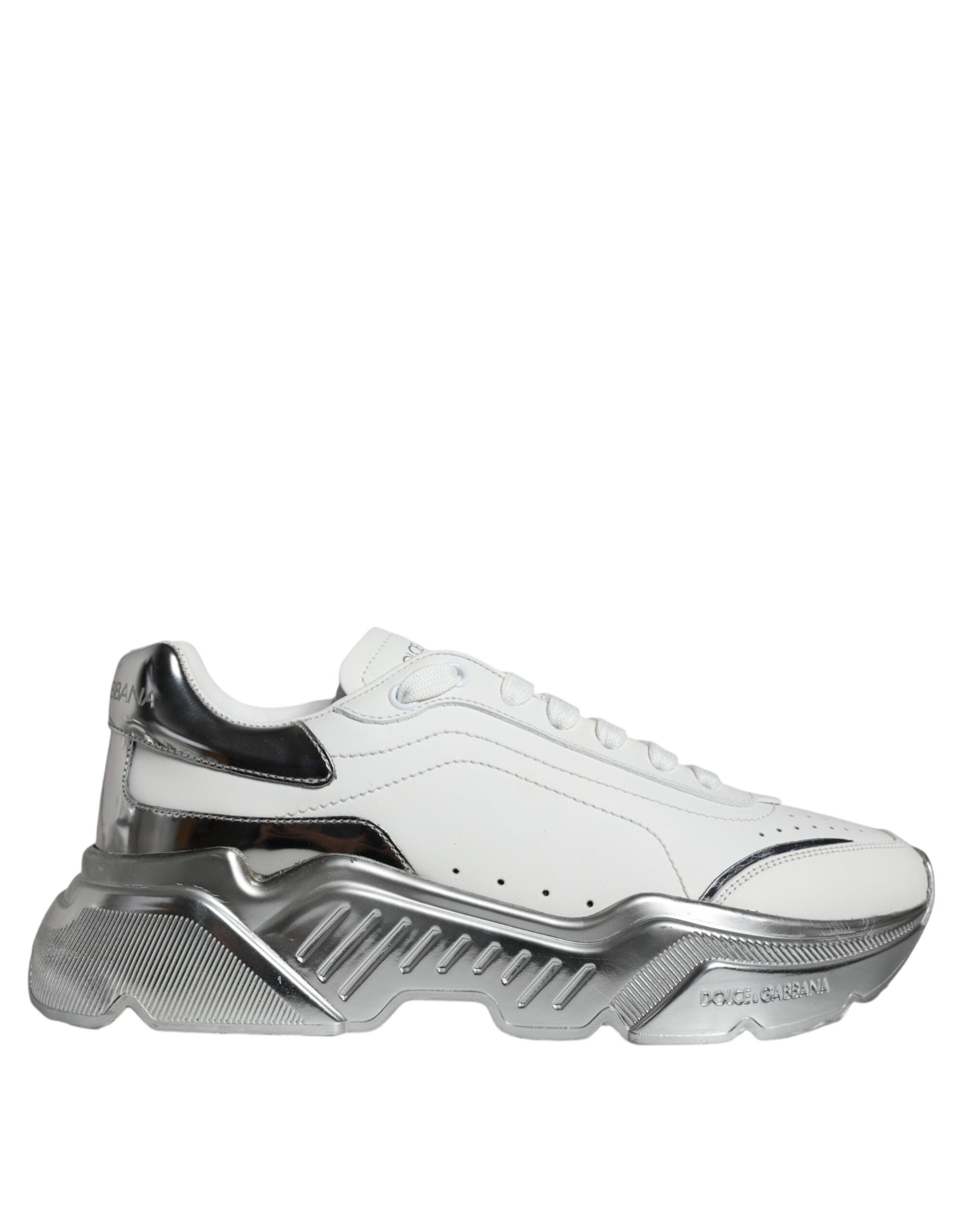 Dolce &amp; Gabbana Daymaster Low Top Sneakers in Weiß und Silber