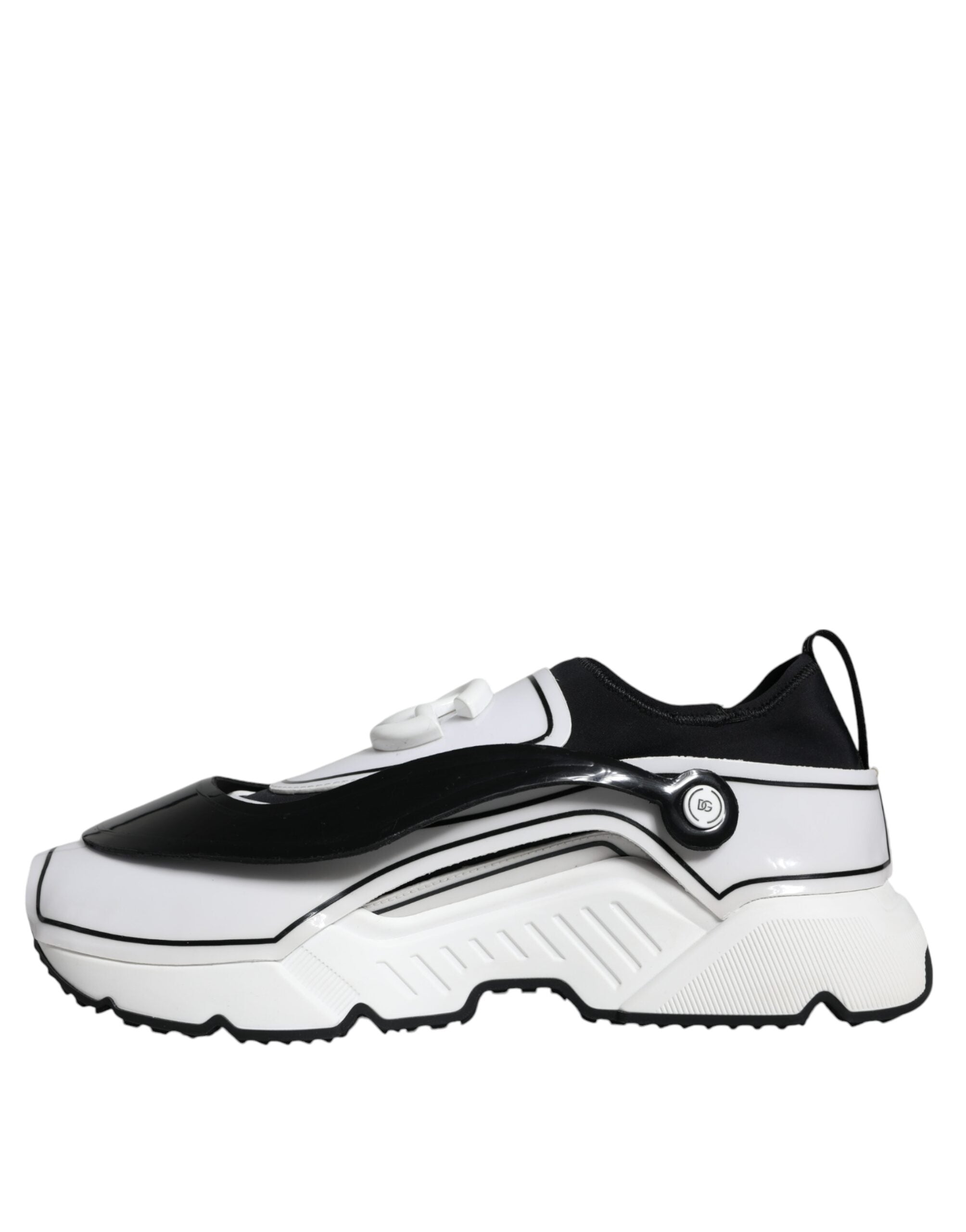 Dolce &amp; Gabbana – Daymaster – Sneaker mit Logo-Schild in Weiß und Schwarz