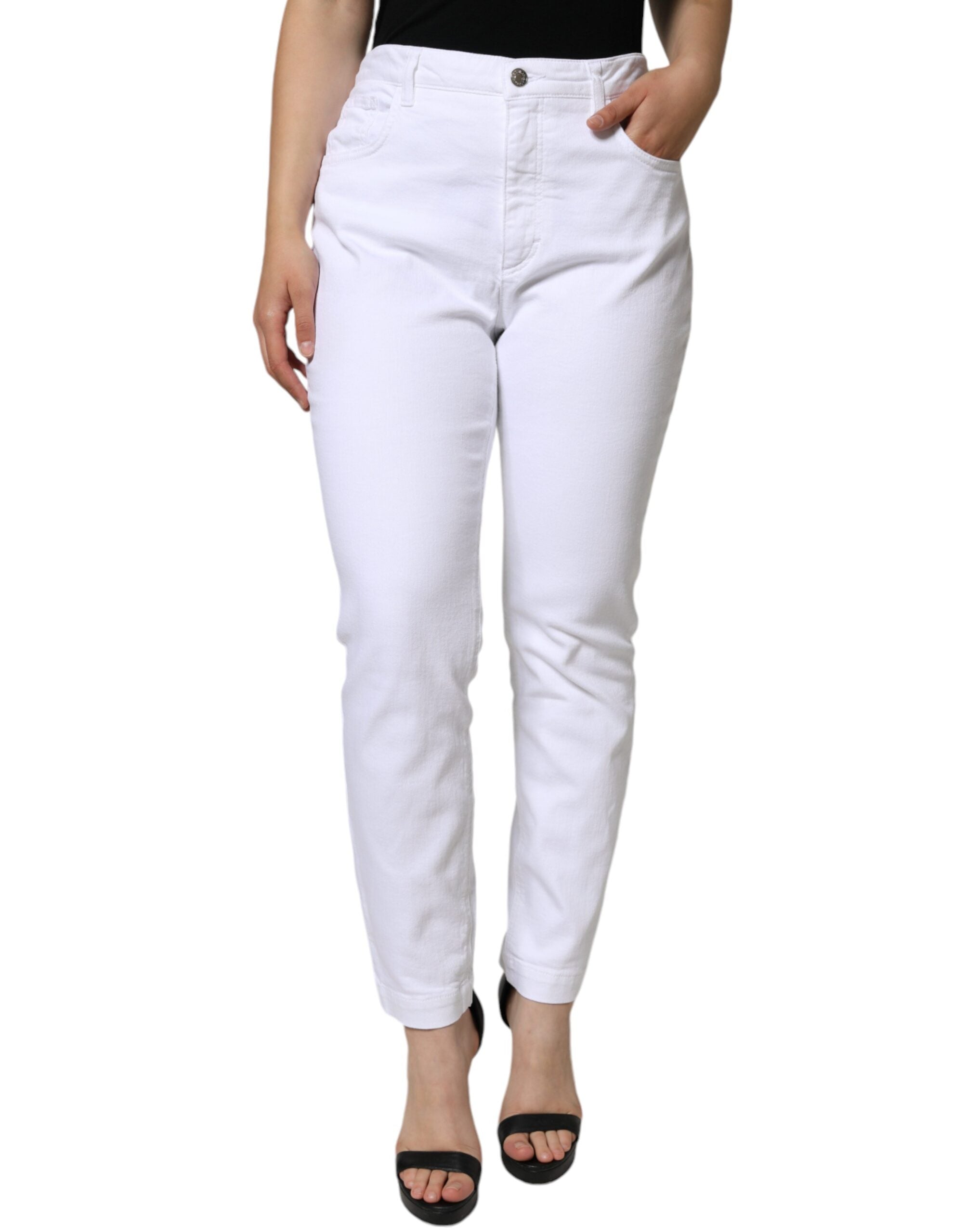 Dolce &amp; Gabbana – AUDREY – Enge Jeans aus weißem Baumwollstretch