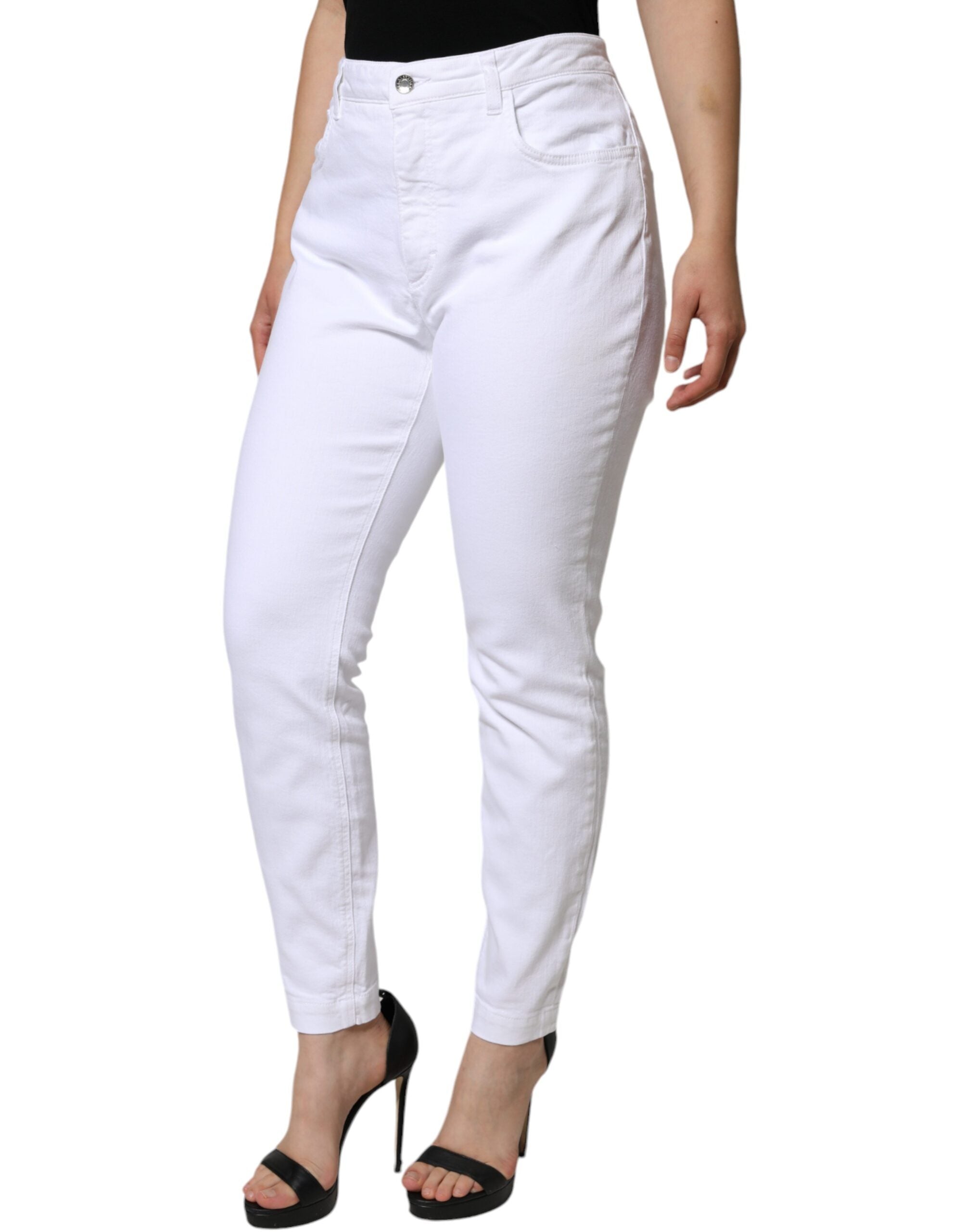 Dolce &amp; Gabbana – AUDREY – Enge Jeans aus weißem Baumwollstretch