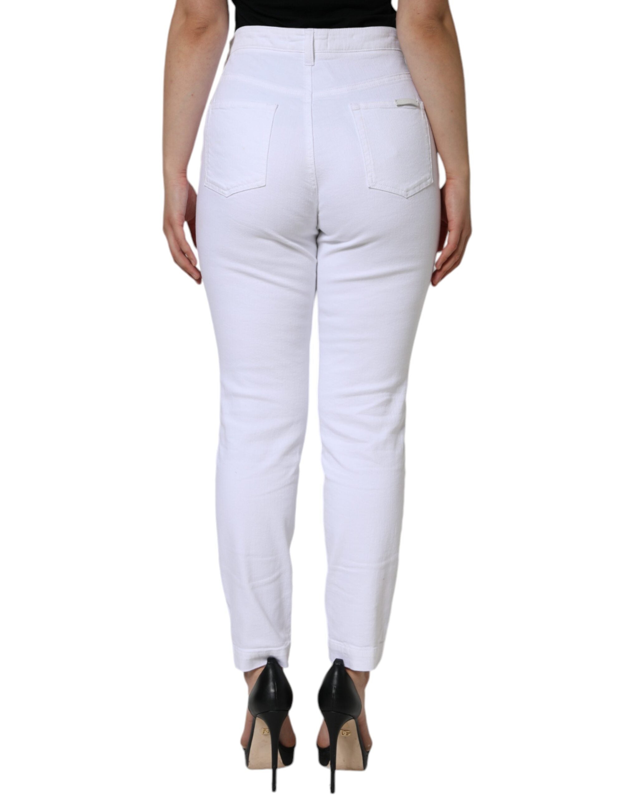 Dolce &amp; Gabbana – AUDREY – Enge Jeans aus weißem Baumwollstretch