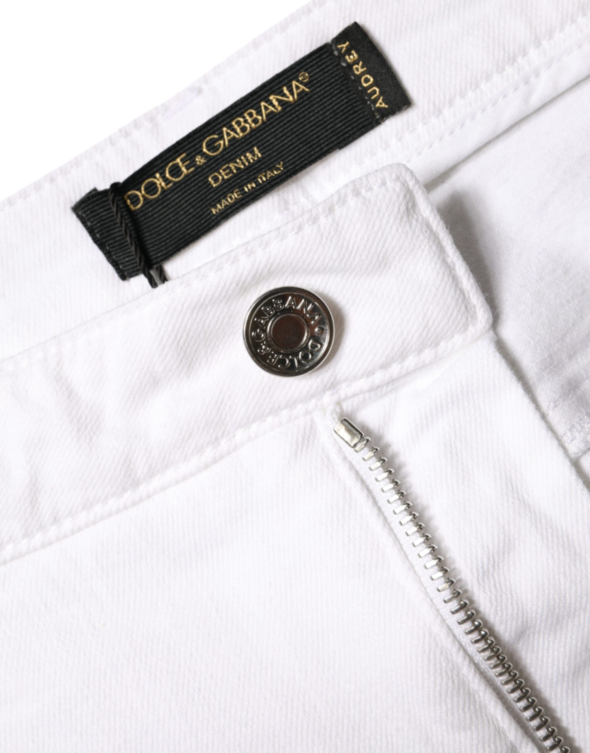 Dolce &amp; Gabbana – AUDREY – Enge Jeans aus weißem Baumwollstretch