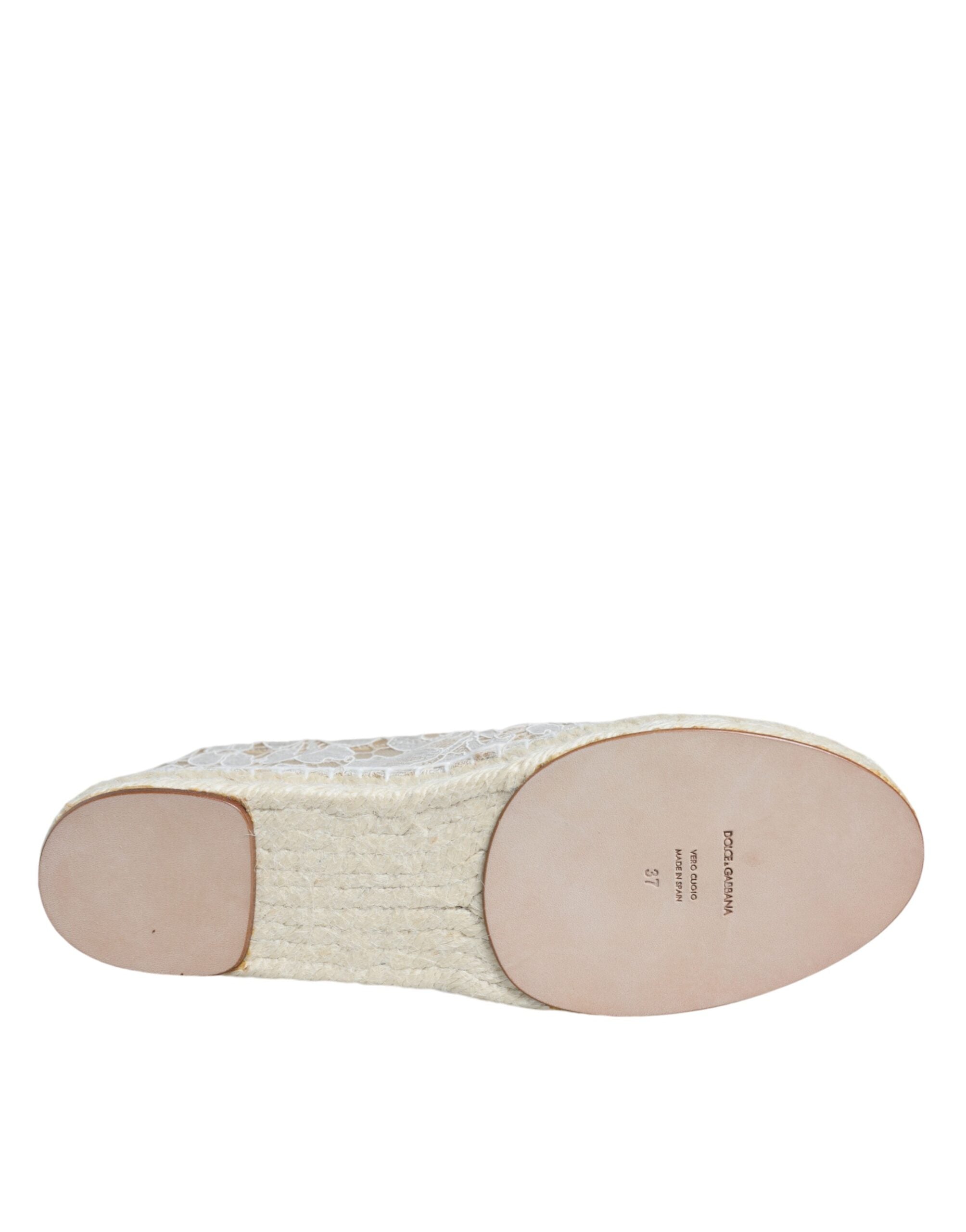 Dolce &amp; Gabbana – Espadrilles aus weißer Viskosespitze