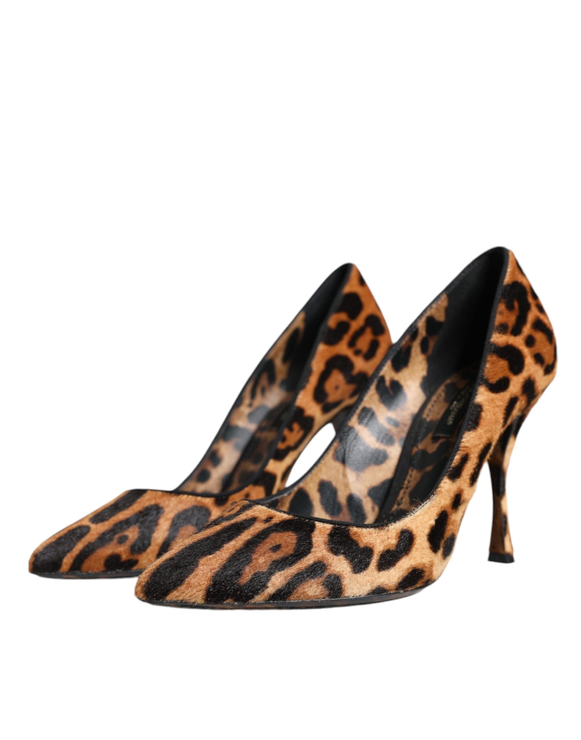 Dolce &amp; Gabbana Braune Pumps mit Leopardenmuster aus Kalbshaar