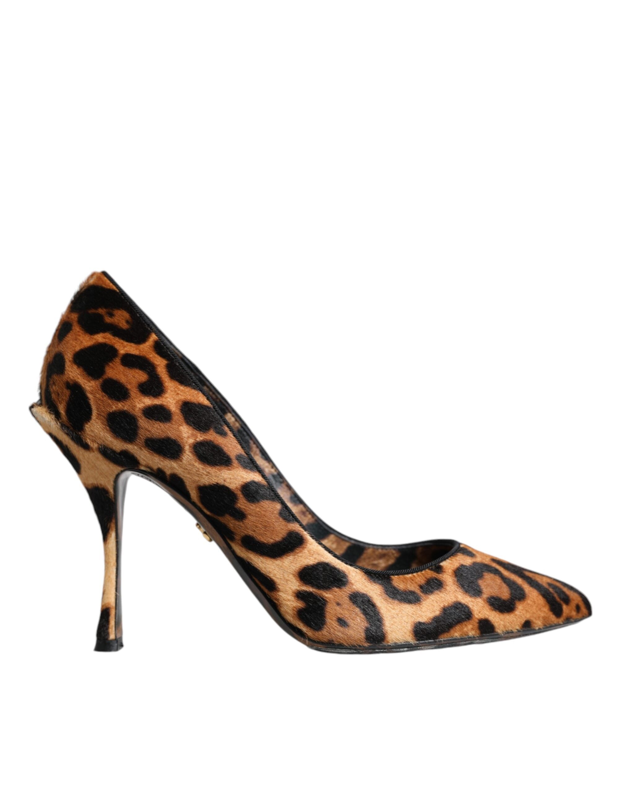 Dolce &amp; Gabbana Braune Pumps mit Leopardenmuster aus Kalbshaar