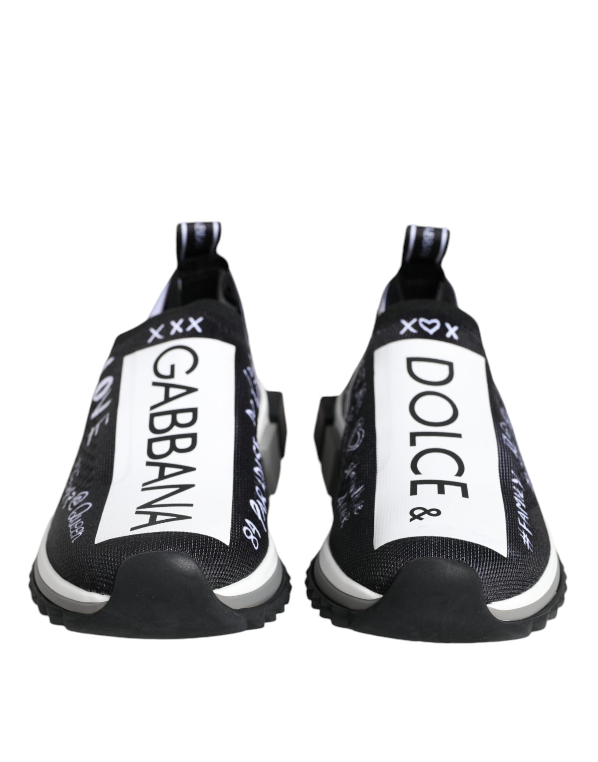 Dolce &amp; Gabbana Schwarz Weiß Sorrento Low Top Sneakers Schuhe