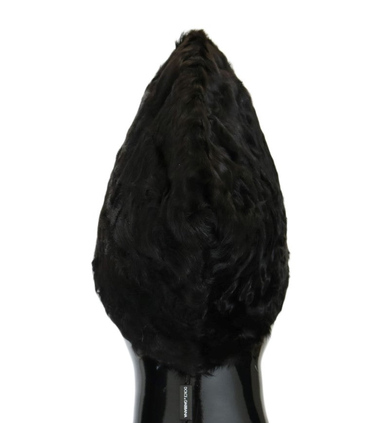 Dolce &amp; Gabbana Elegante schwarze Xiangao-Pelzmütze