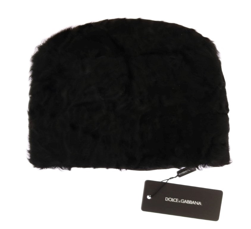 Dolce &amp; Gabbana Elegante schwarze Xiangao-Pelzmütze