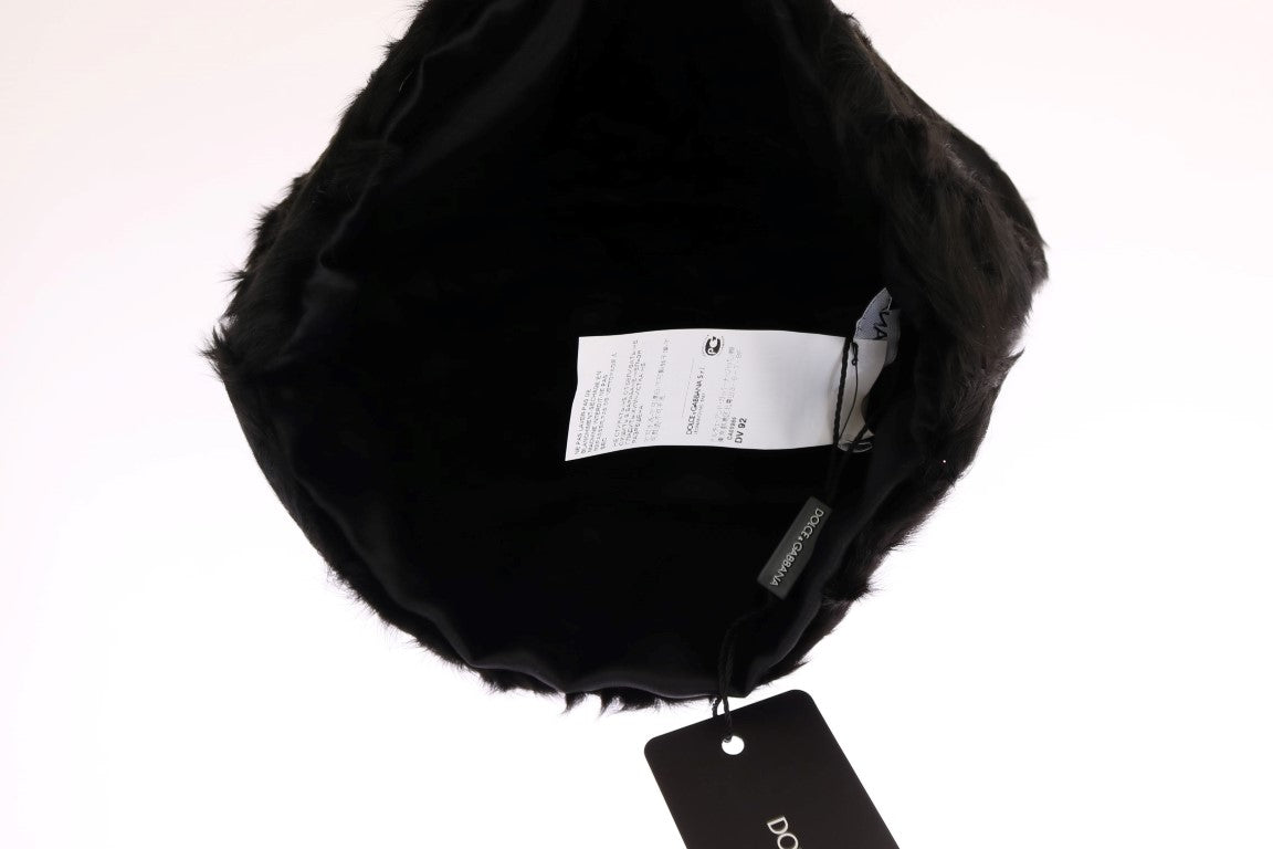 Dolce &amp; Gabbana Elegante schwarze Xiangao-Pelzmütze