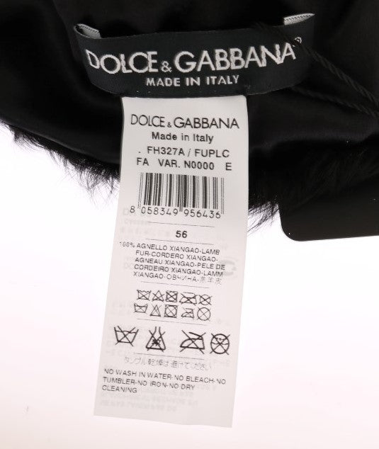 Dolce &amp; Gabbana Elegante schwarze Xiangao-Pelzmütze