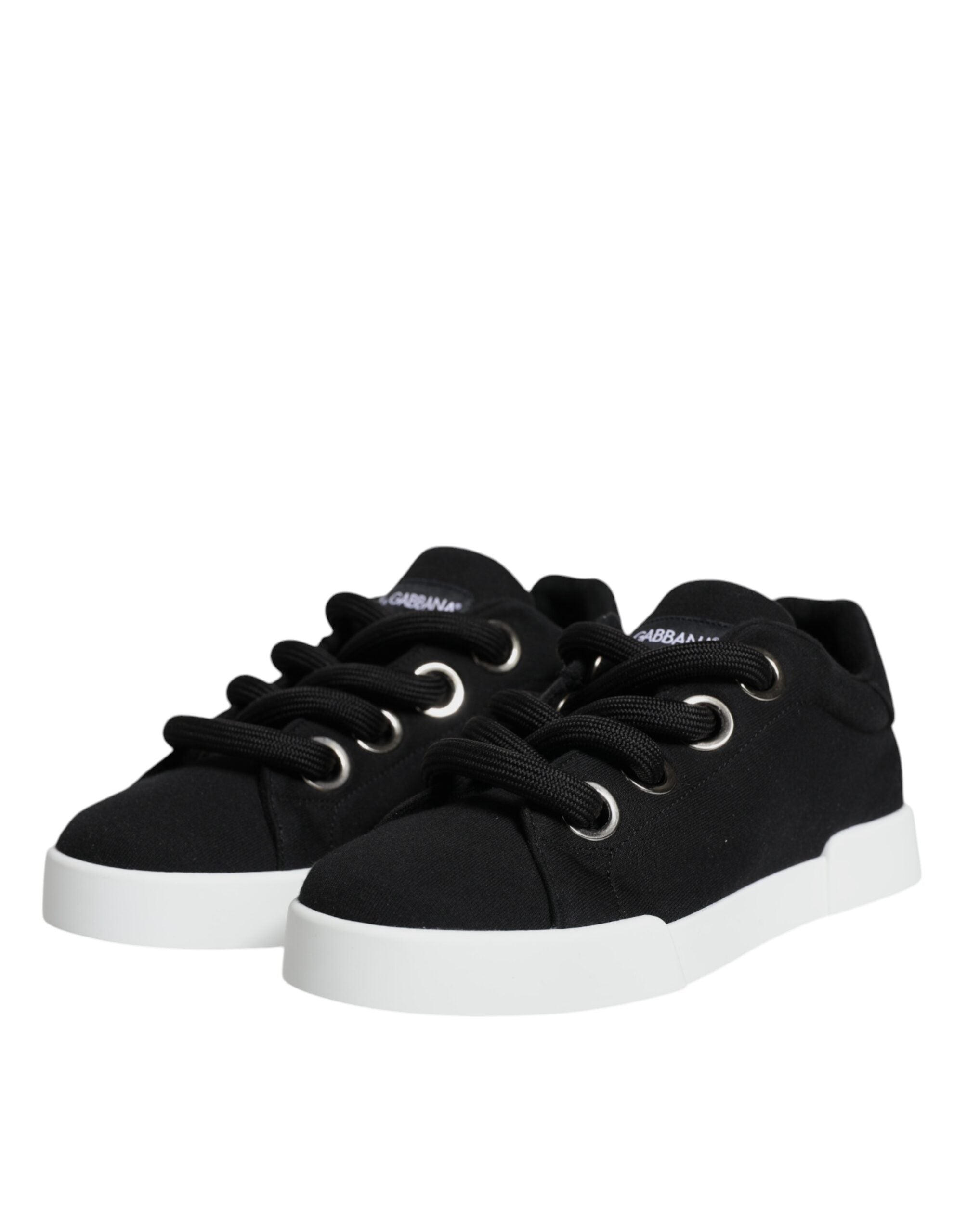 Dolce &amp; Gabbana Schwarz Weiß Portofino Low Top Sneakers Schuhe