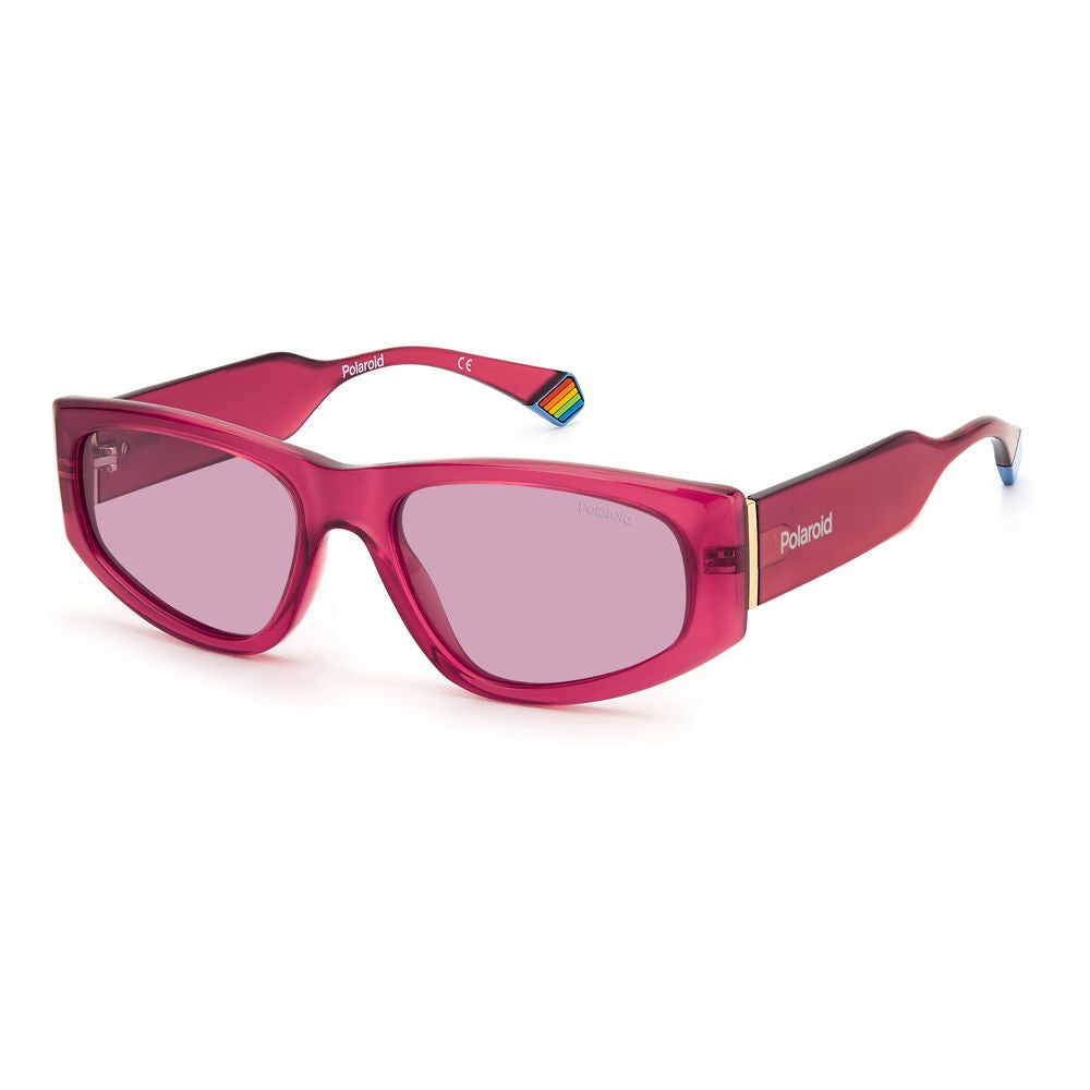 Ochelari de soare Polaroid roșii din plastic