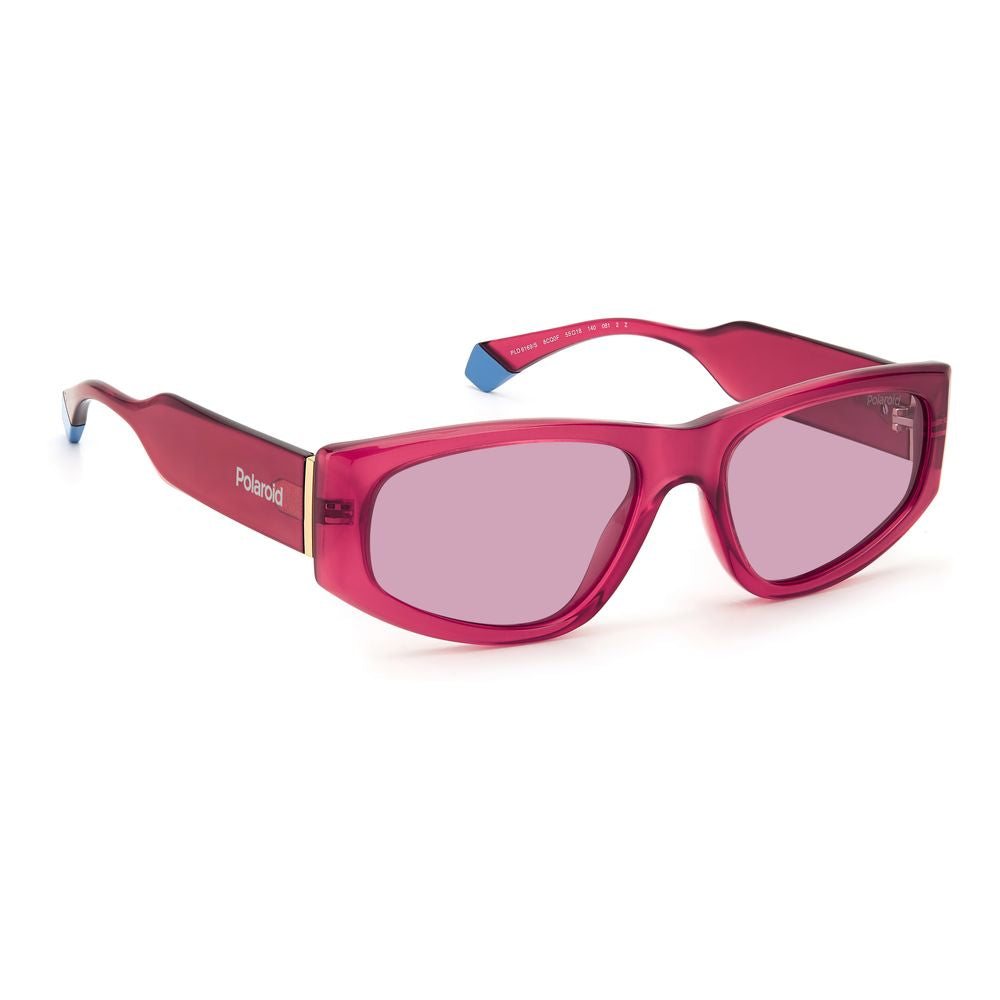 Ochelari de soare Polaroid roșii din plastic