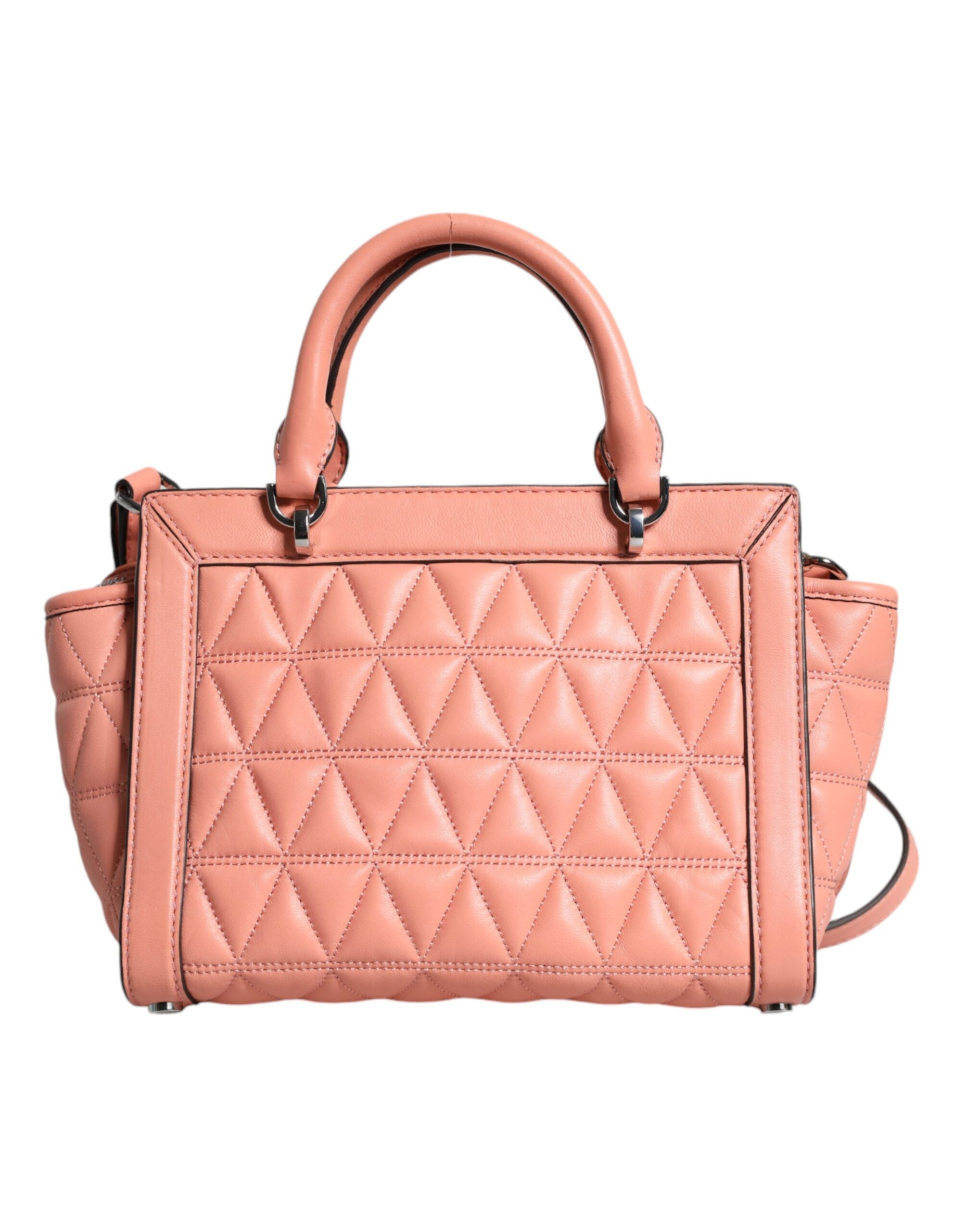 Michael Kors – Umhängetasche „VIVIANNE“ aus gestepptem Leder mit Logo in Pfirsich