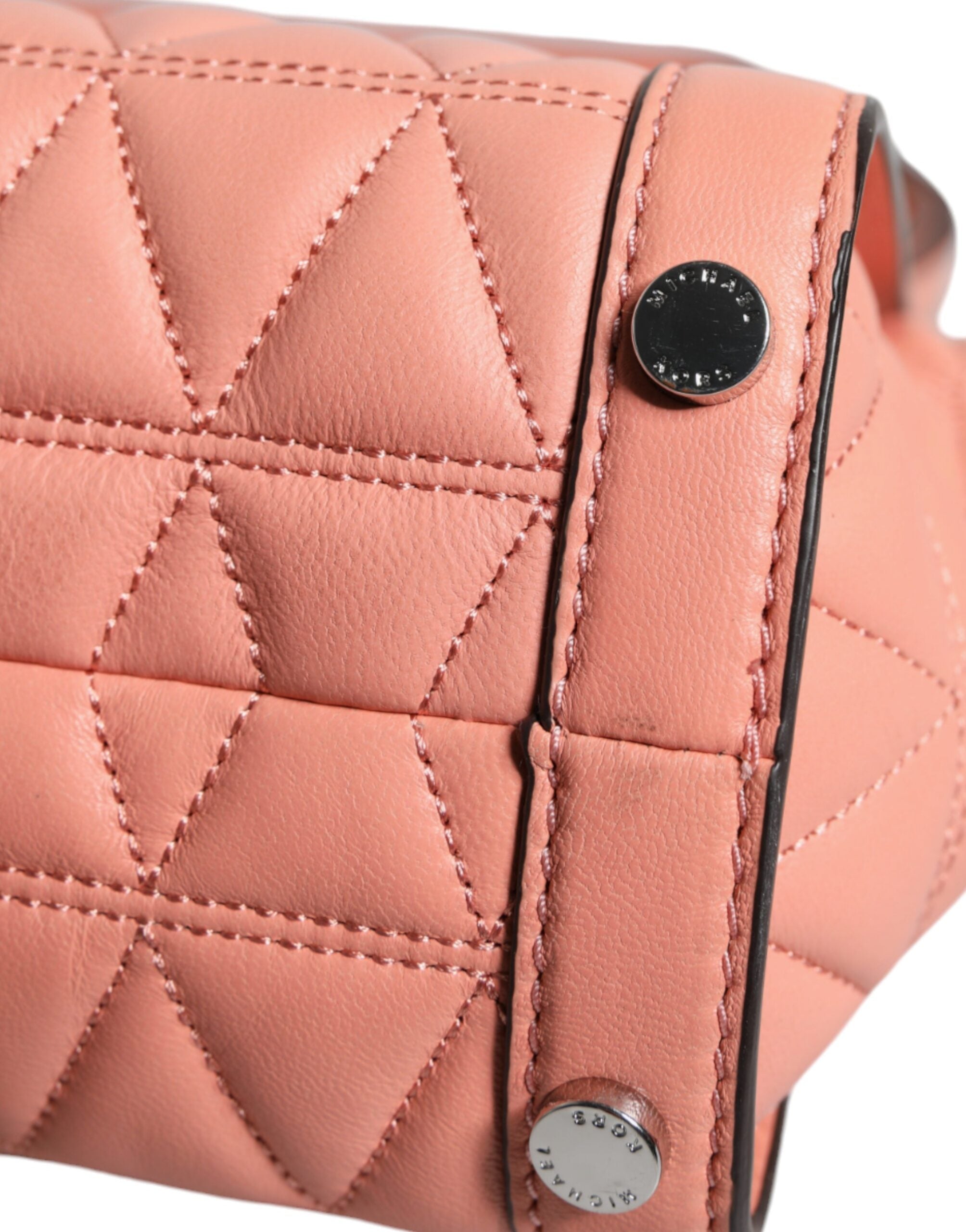 Michael Kors – Umhängetasche „VIVIANNE“ aus gestepptem Leder mit Logo in Pfirsich