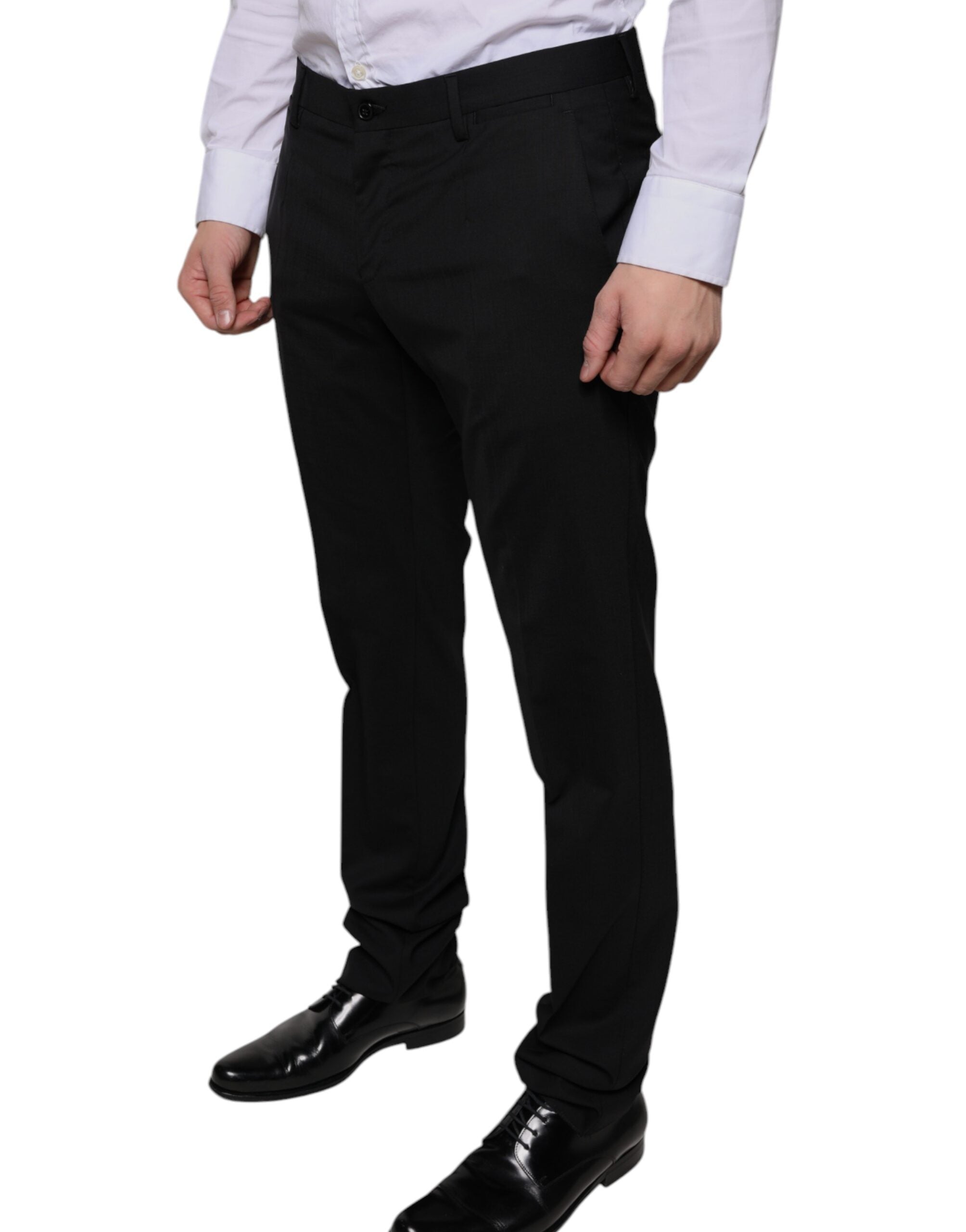 Dolce &amp; Gabbana – Enge Anzughose aus schwarzer Wolle