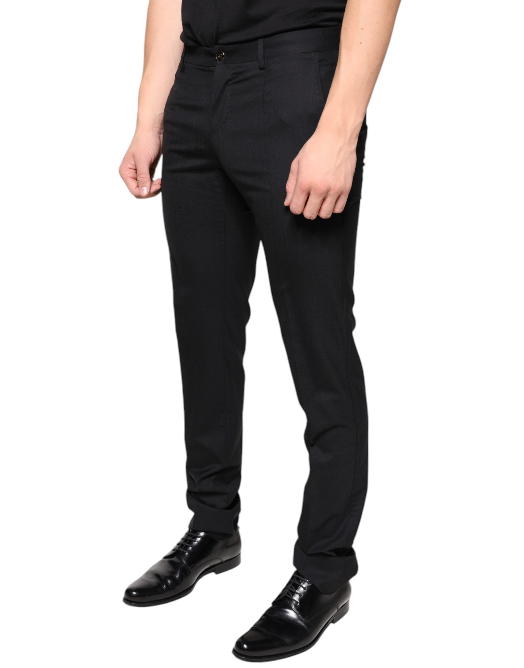 Dolce &amp; Gabbana Schwarze Skinny-Hose aus Wolle für Herren