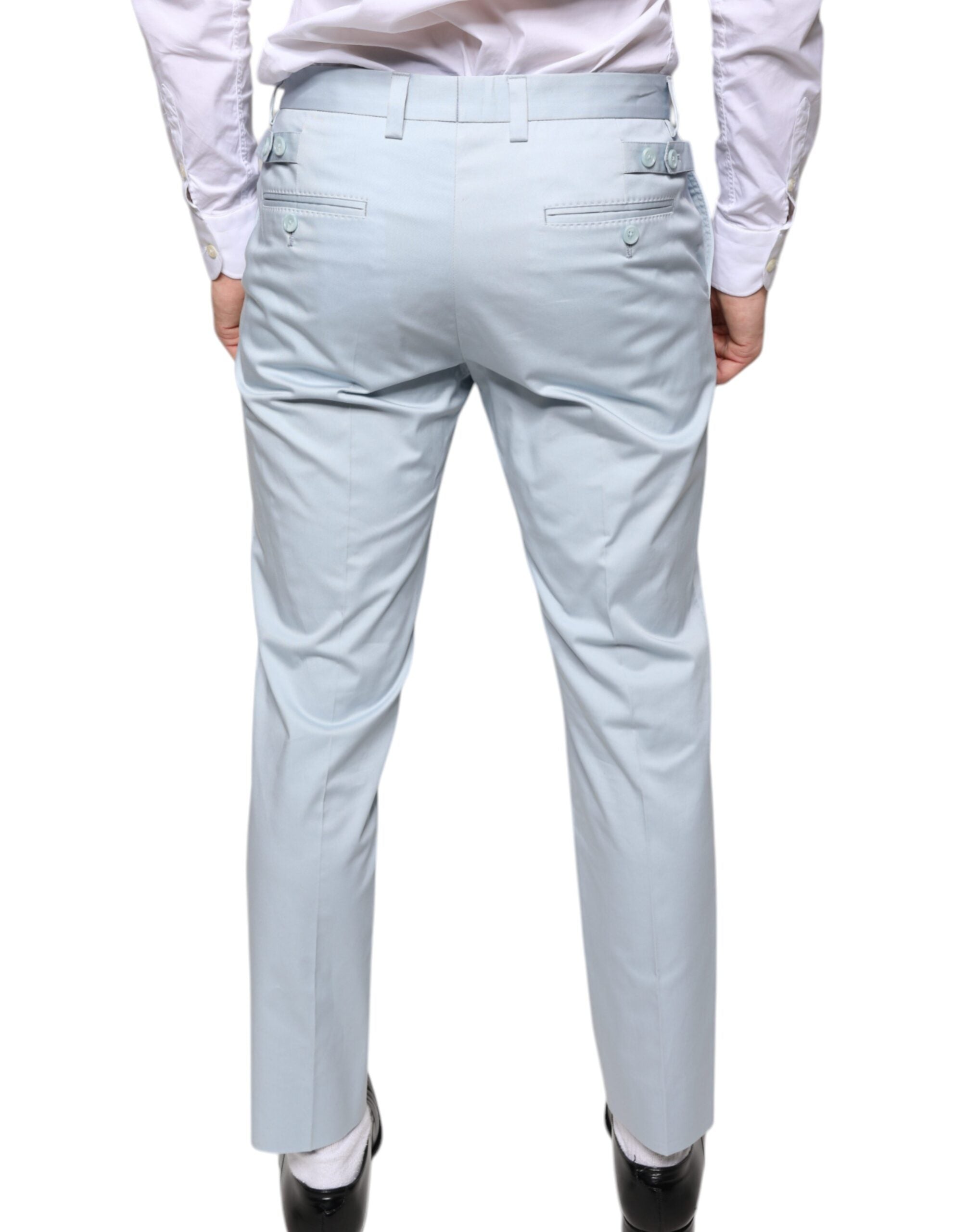 Dolce &amp; Gabbana Hellblaue Anzughose aus Baumwolle