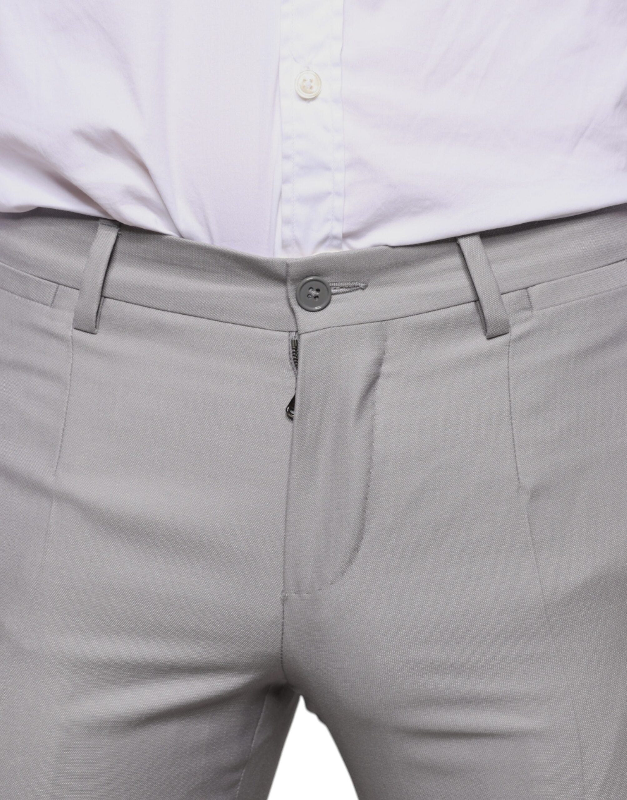 Pantaloni eleganti din lână gri deschis Dolce &amp; Gabbana