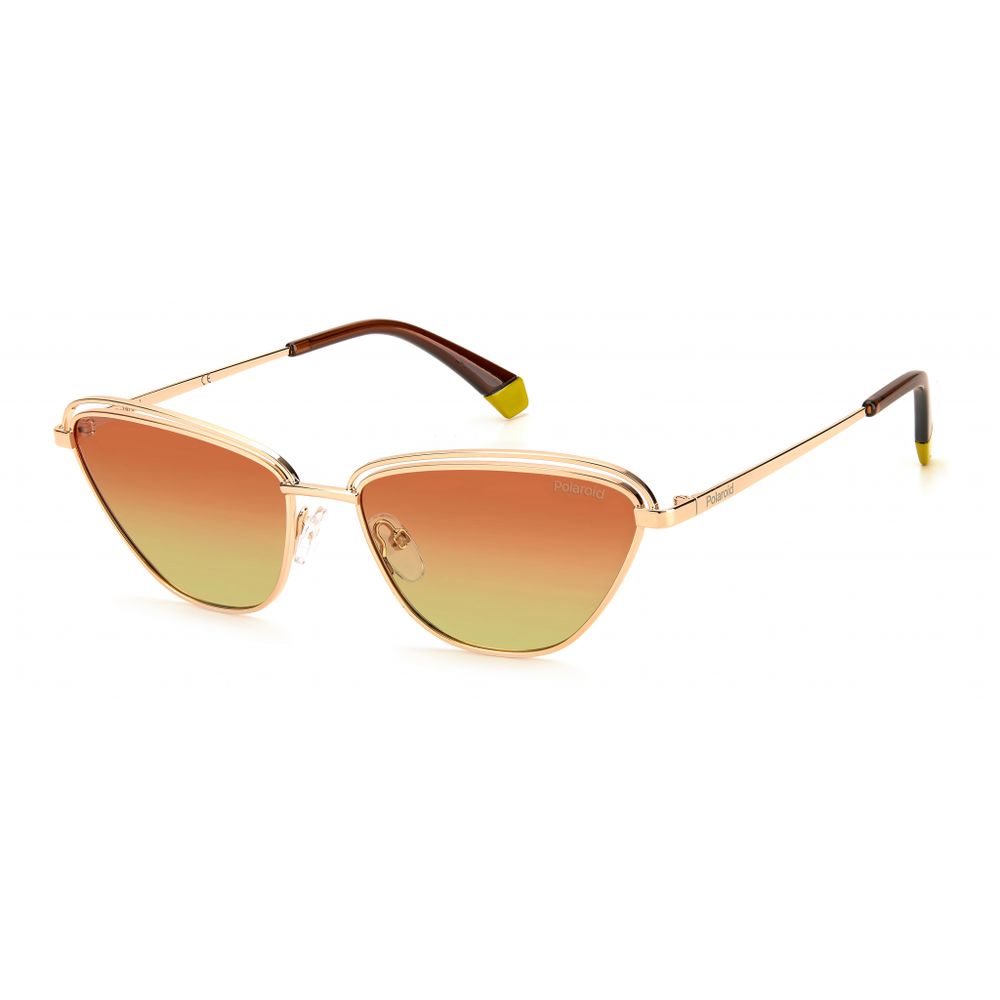 Ochelari de soare Polaroid din metal auriu
