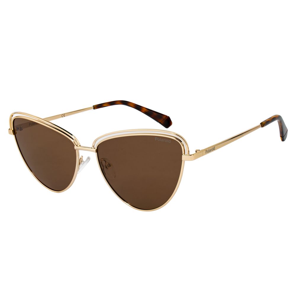 Ochelari de soare Polaroid din metal auriu