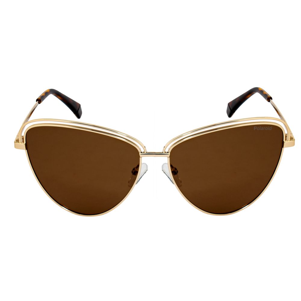 Ochelari de soare Polaroid din metal auriu