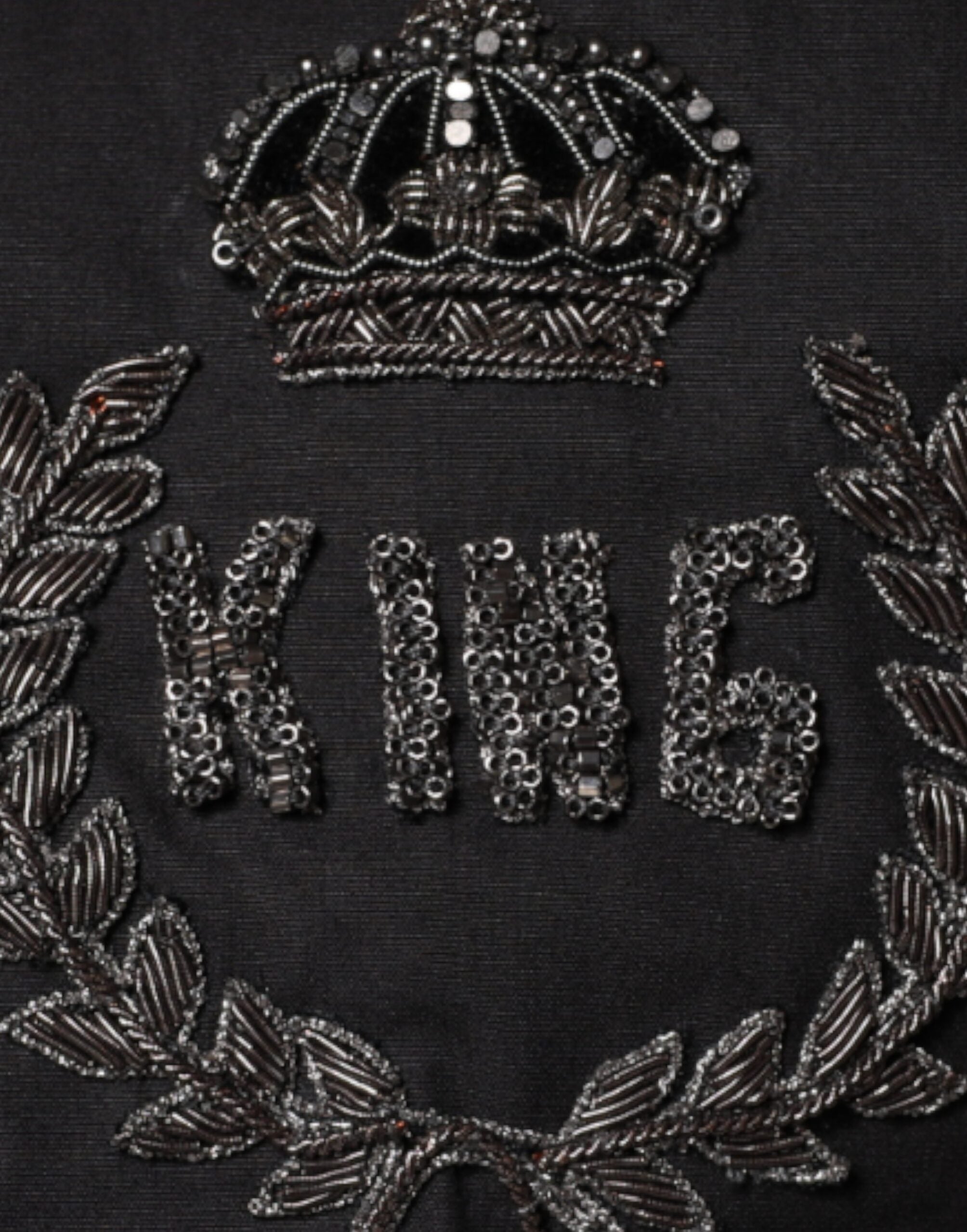 Dolce &amp; Gabbana – Schwarzes, GOLDENES Hemd mit Königskronenstickerei
