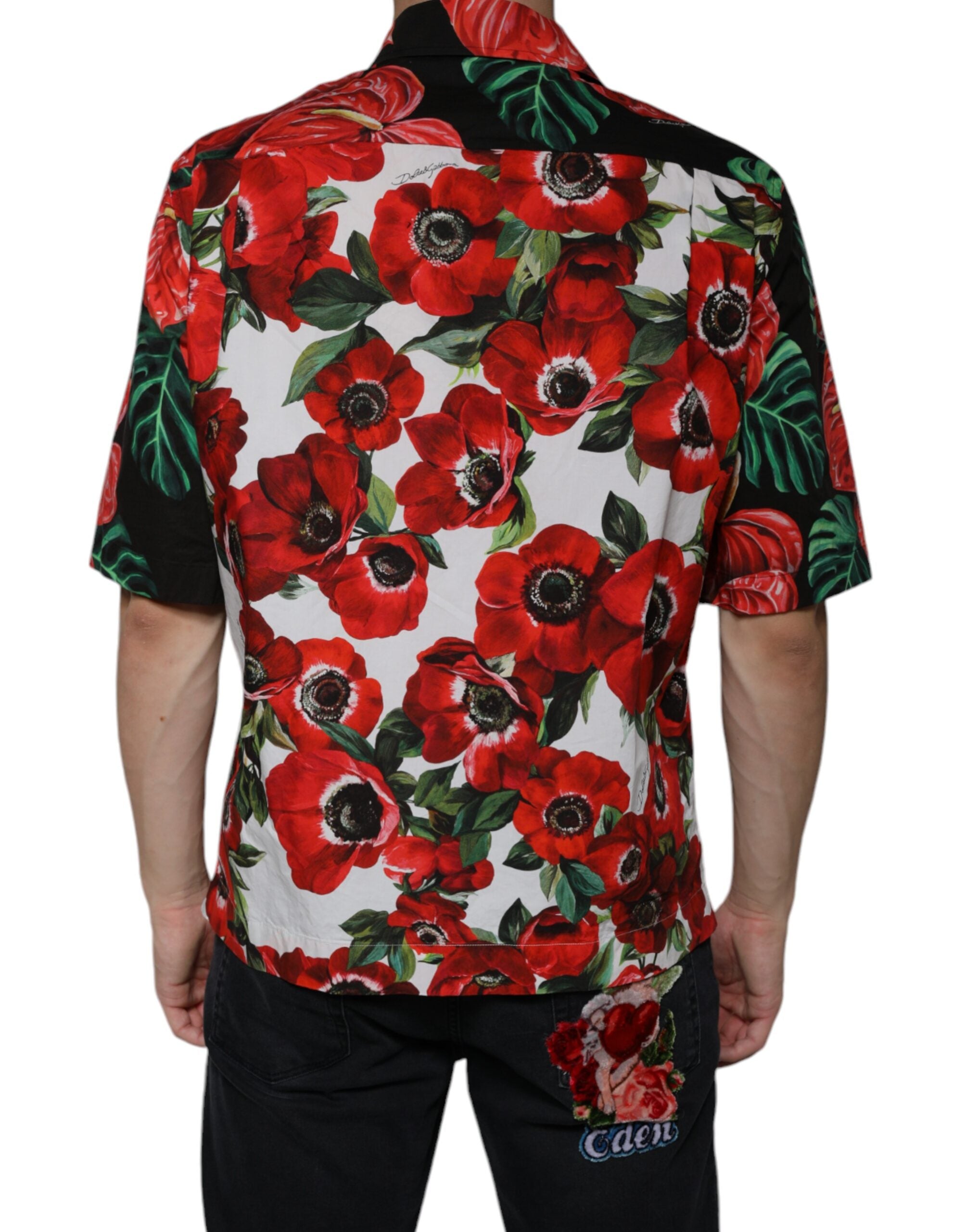 Dolce &amp; Gabbana – Mehrfarbiges Anemonen-Freizeithemd mit Knopfleiste