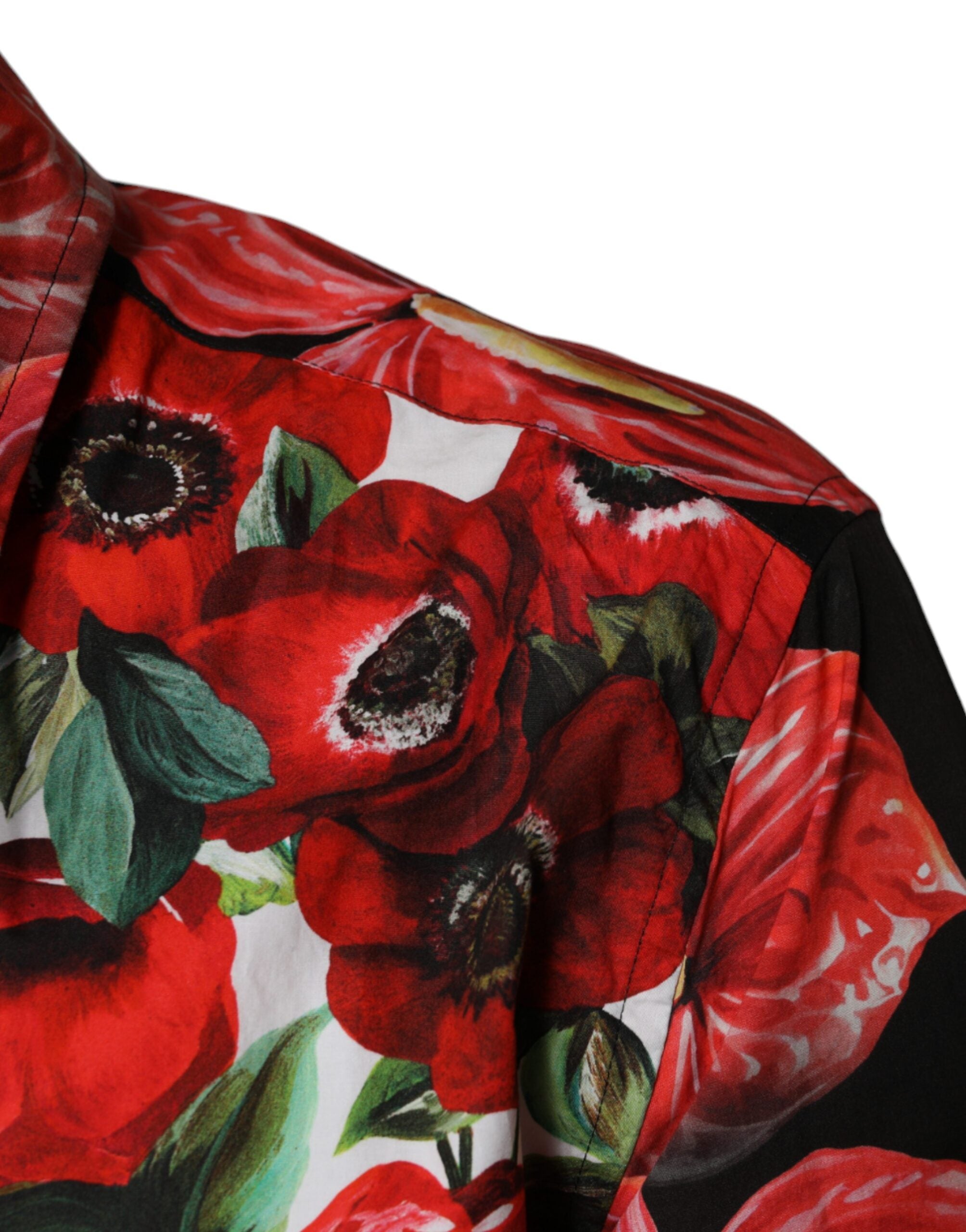 Dolce &amp; Gabbana – Mehrfarbiges Anemonen-Freizeithemd mit Knopfleiste